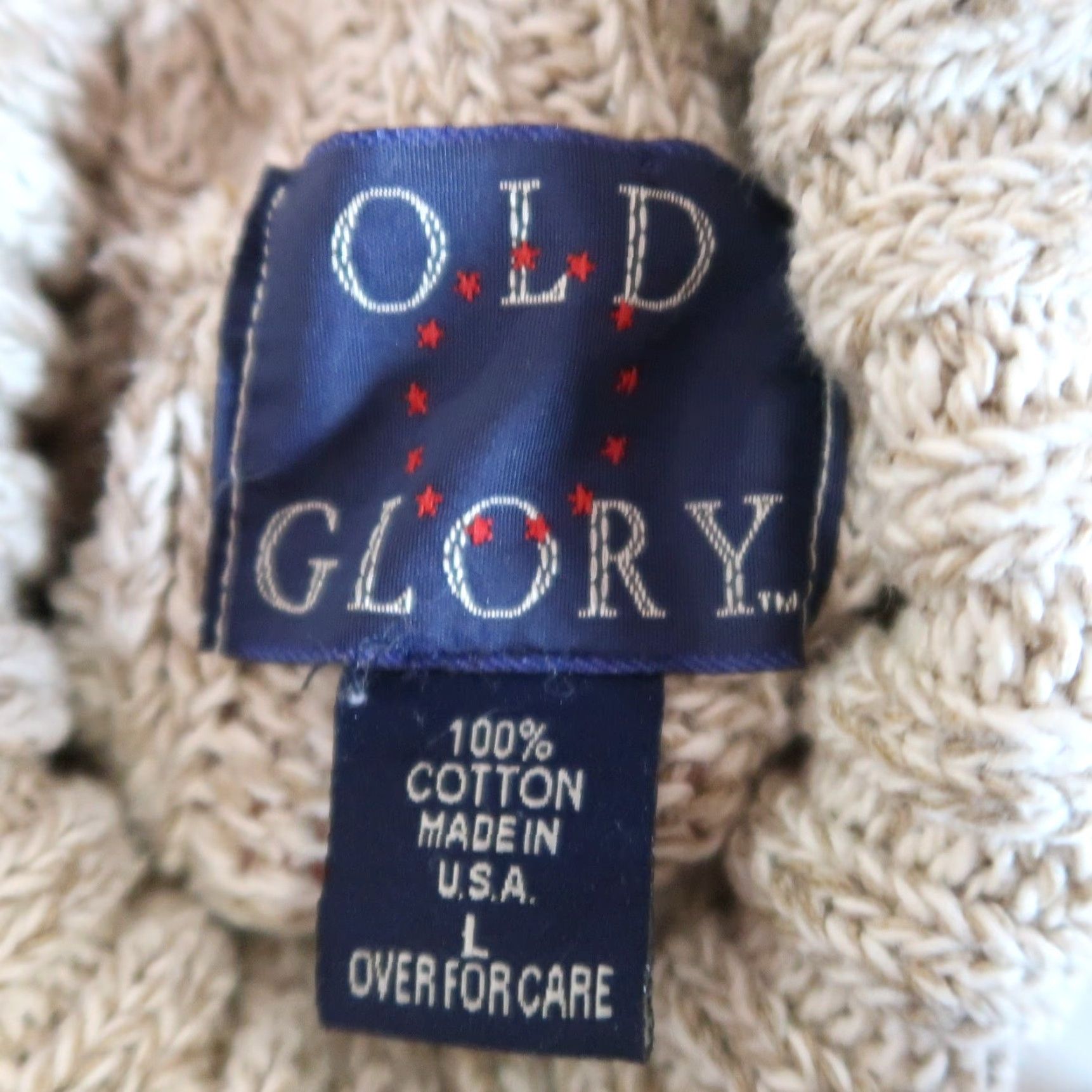 Vintage VINTAGE 90s Old Glory Cream Tan Cotton Knit Turtleneck Sweater L Womens Pullover Size L / US 10 / IT 46 - 5 Thumbnail