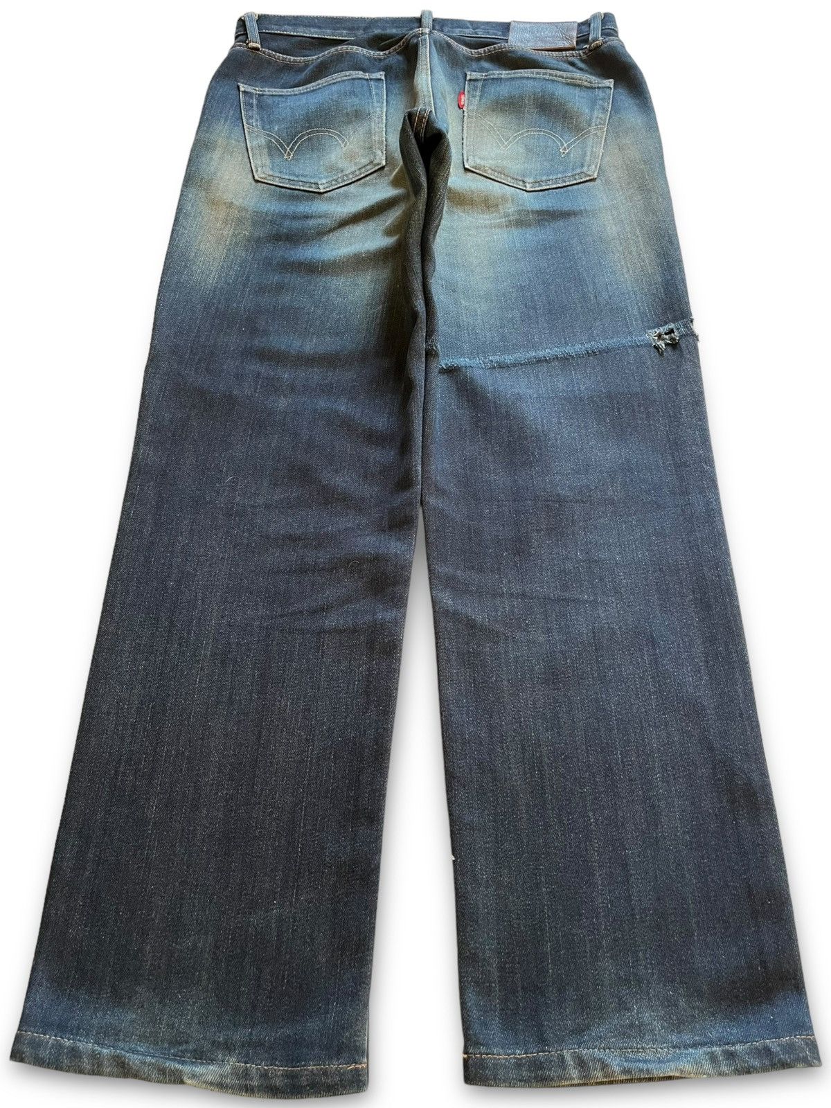 Edwin SALES🔥Vintage Japanese Edwin Mud Wash Distress Loose Jeans Size US 33 - 2 Thumbnail