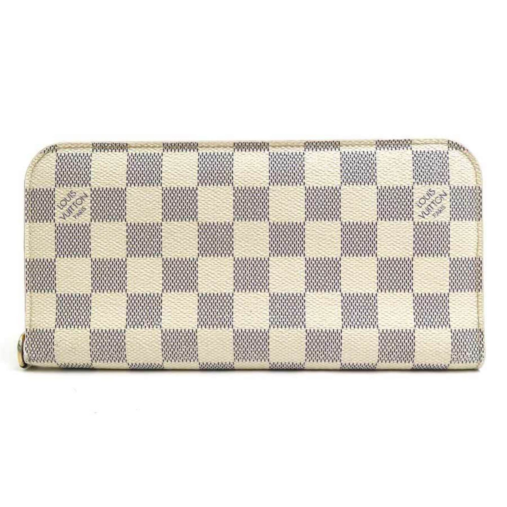 image of Louis Vuitton Bifold Long Wallet Damier Azur Portefeuille Unsolit Canvas Azure Ladies N63072 E55795