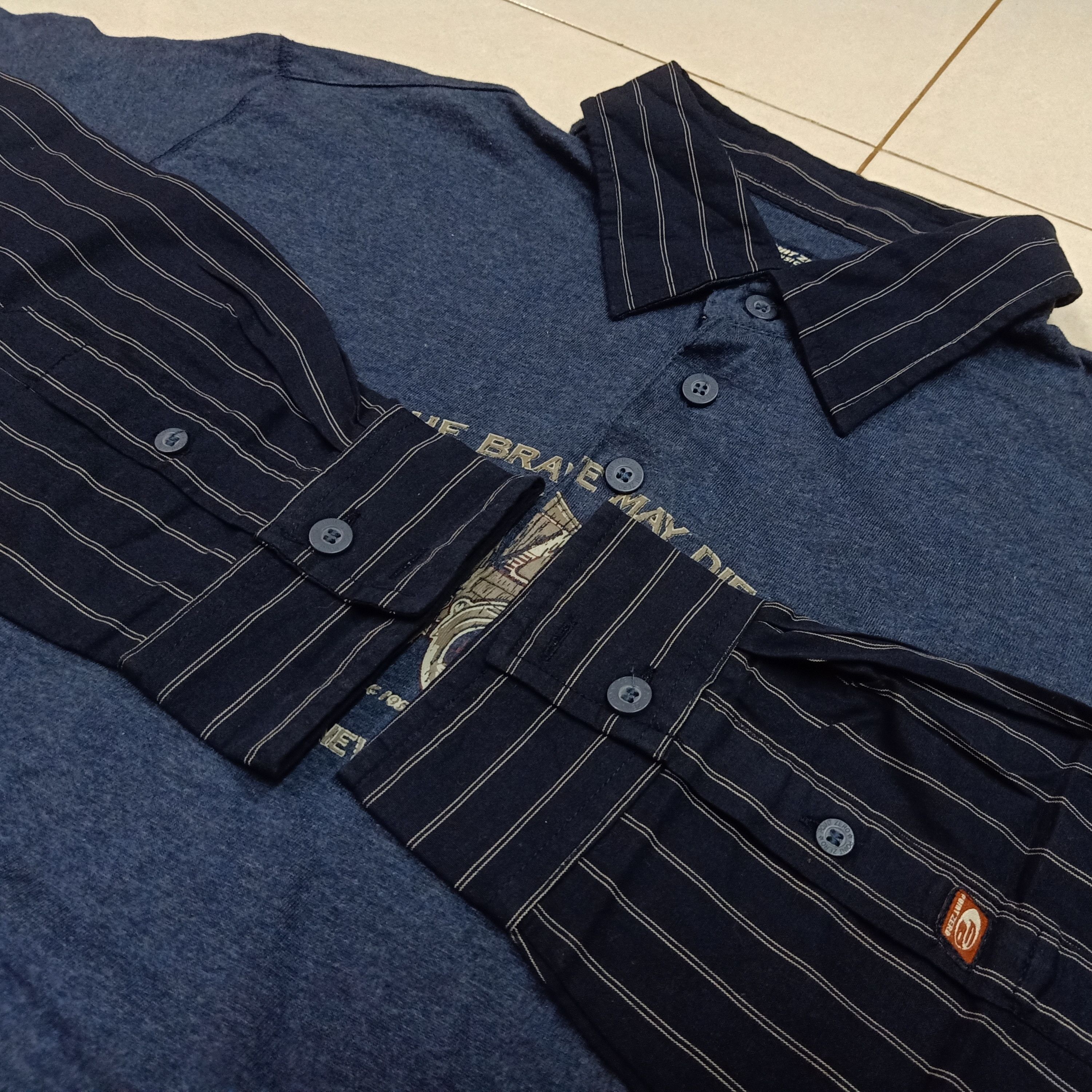 Point Zero POINT ZERO Y2K Millennium Styles Big Graphics Navy Shirt Size US XL / EU 56 / 4 - 7 Thumbnail