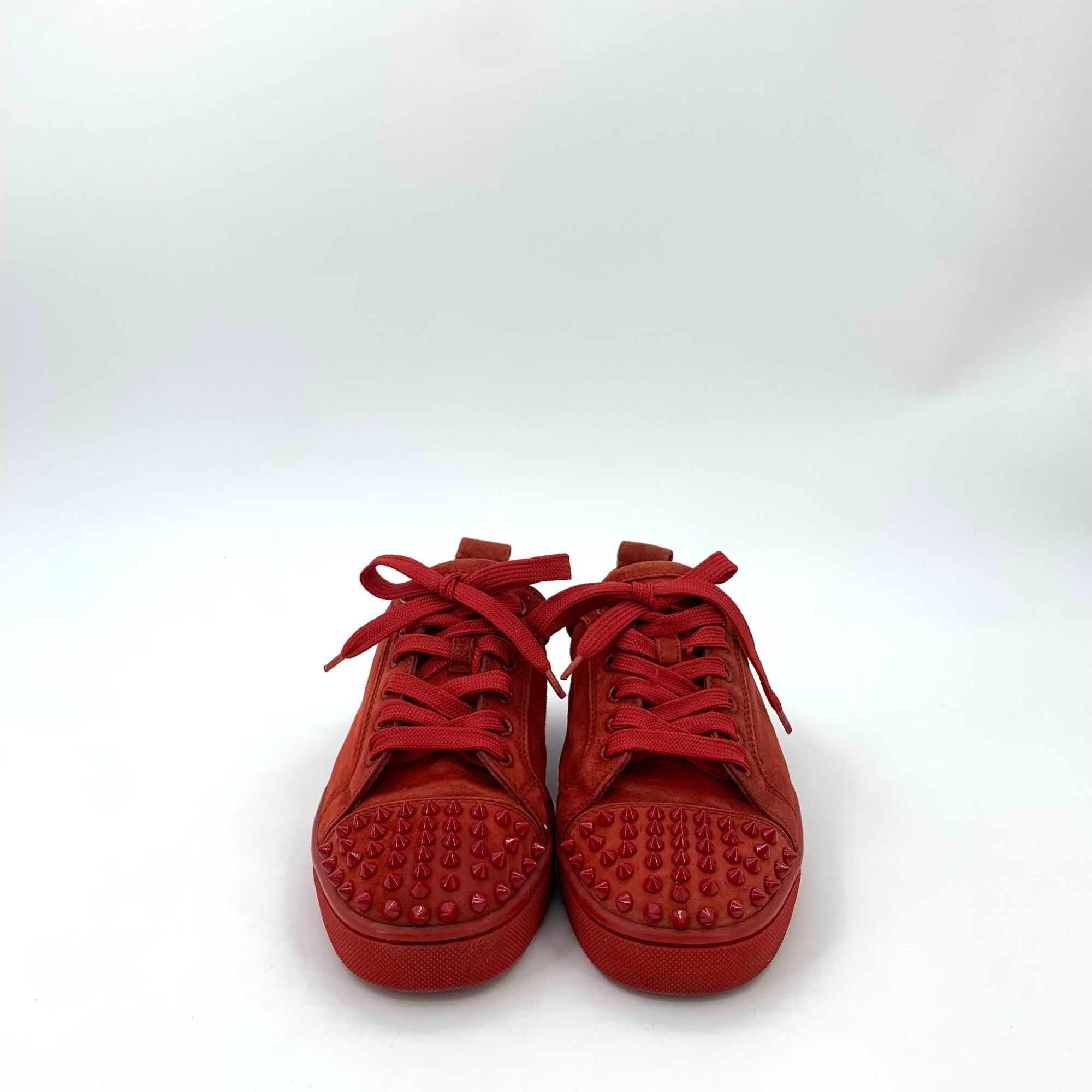 Christian Louboutin Christian Louboutin Red Studded Lace-Up Sneakers (Size 39.5) Size US 9.5 / IT 39.5 - 10 Thumbnail