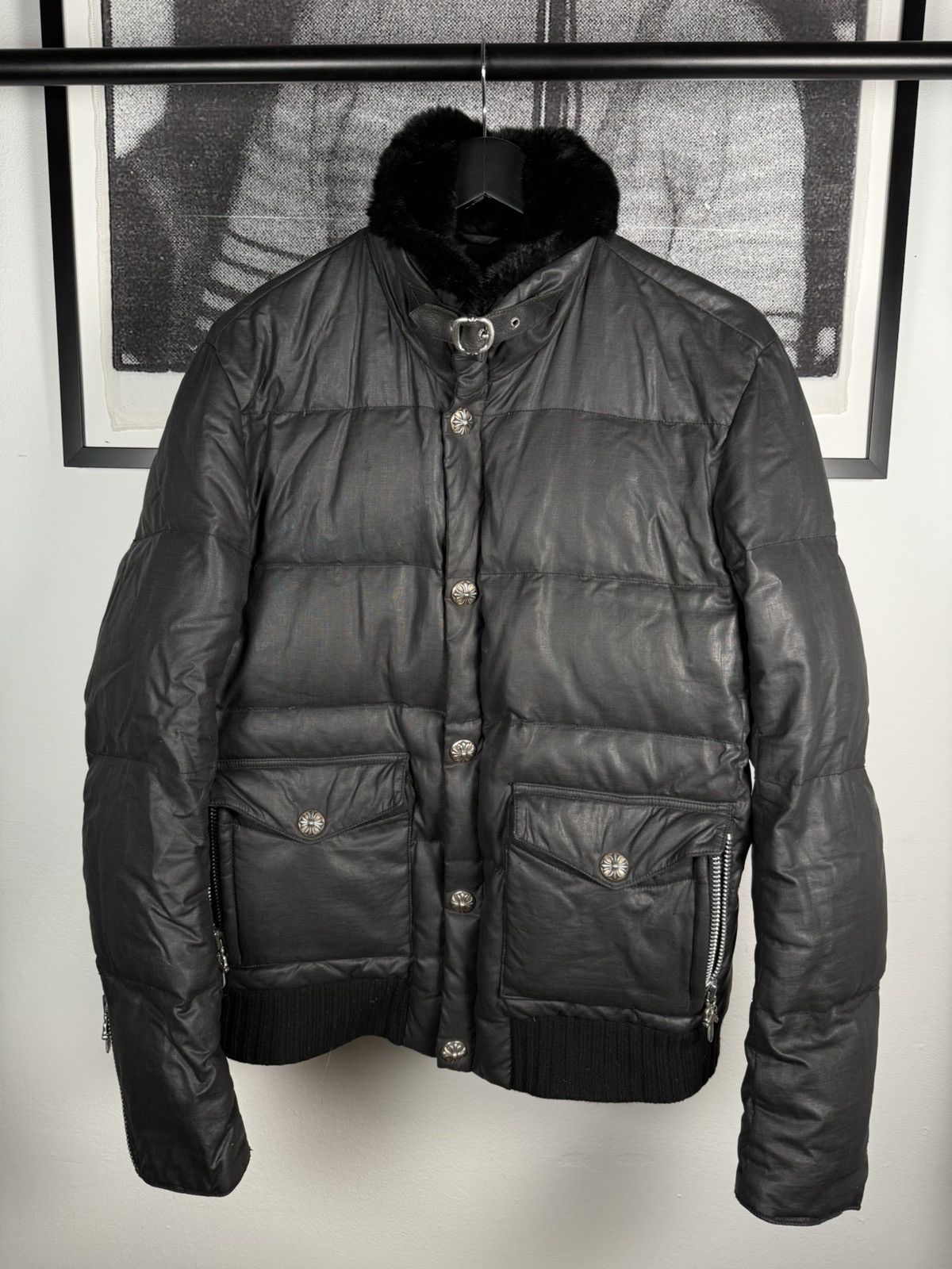 Chrome Hearts 🚭GRAIL🚭 EARLY 2000's MINK COLLAR WAXED COTTON UTILITY JACKET Size US L / EU 52-54 / 3 - 2 Thumbnail