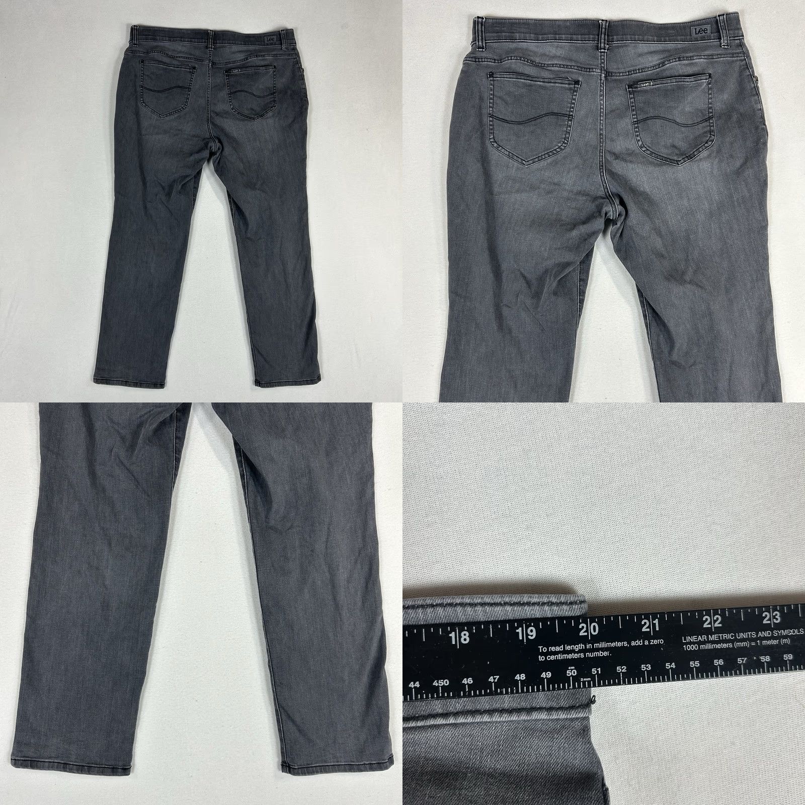 Lee Lee 18W Flex Motion Straight Leg Chino Pants Women's Gray Mid Rise Regular Fit Size 40" / US 18 - 8 Thumbnail