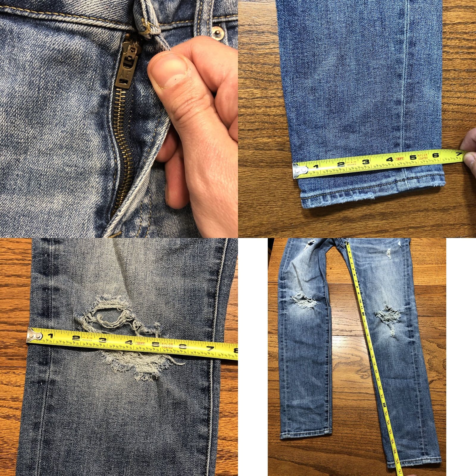 American Eagle Outfitters American Eagle Outfitters Skinny Jeans Blue Denim Mens 31x32 Distressed Classic Size US 31 - 8 Thumbnail