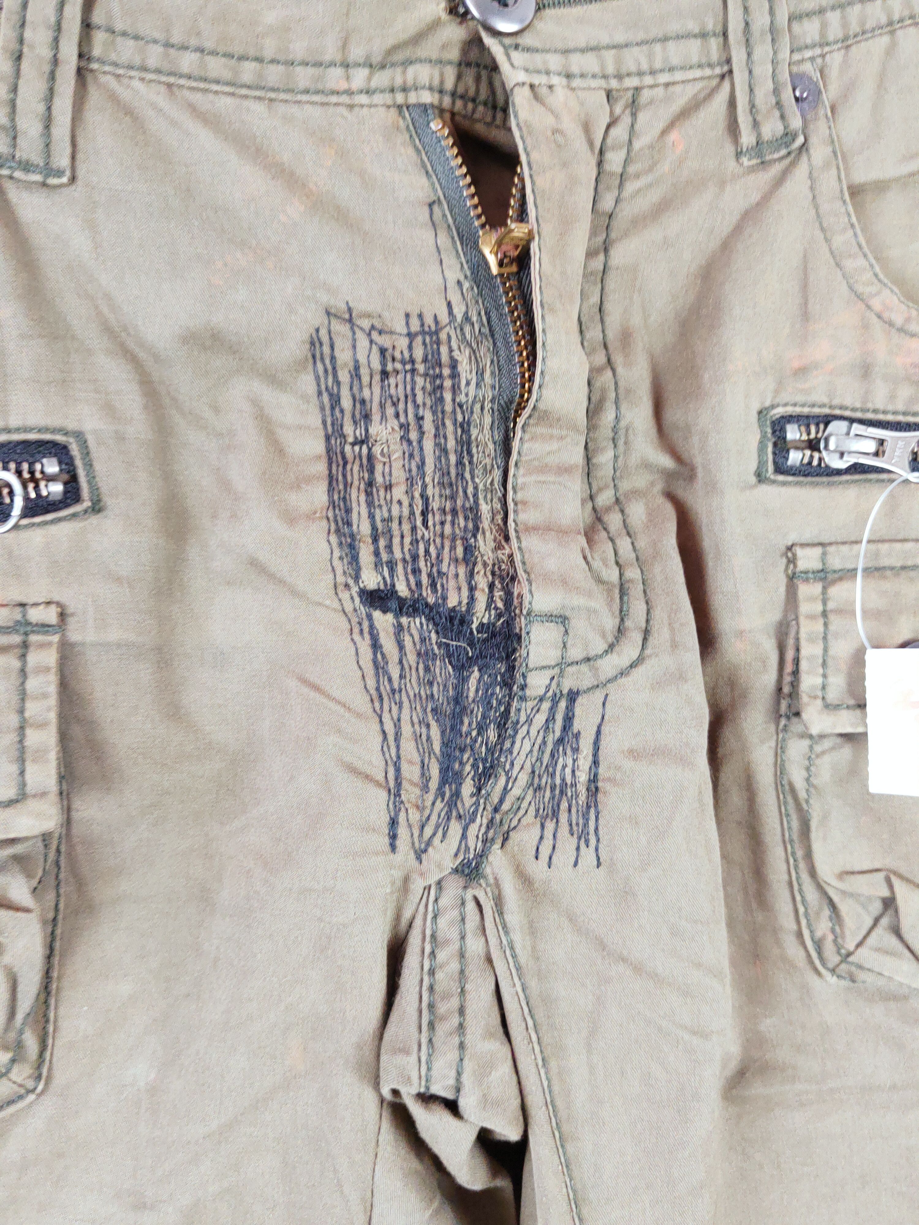 Japanese Brand DL Destrad Khaki Multipocket Tactical Cargo Pants #W528 Size US 31 - 3 Thumbnail