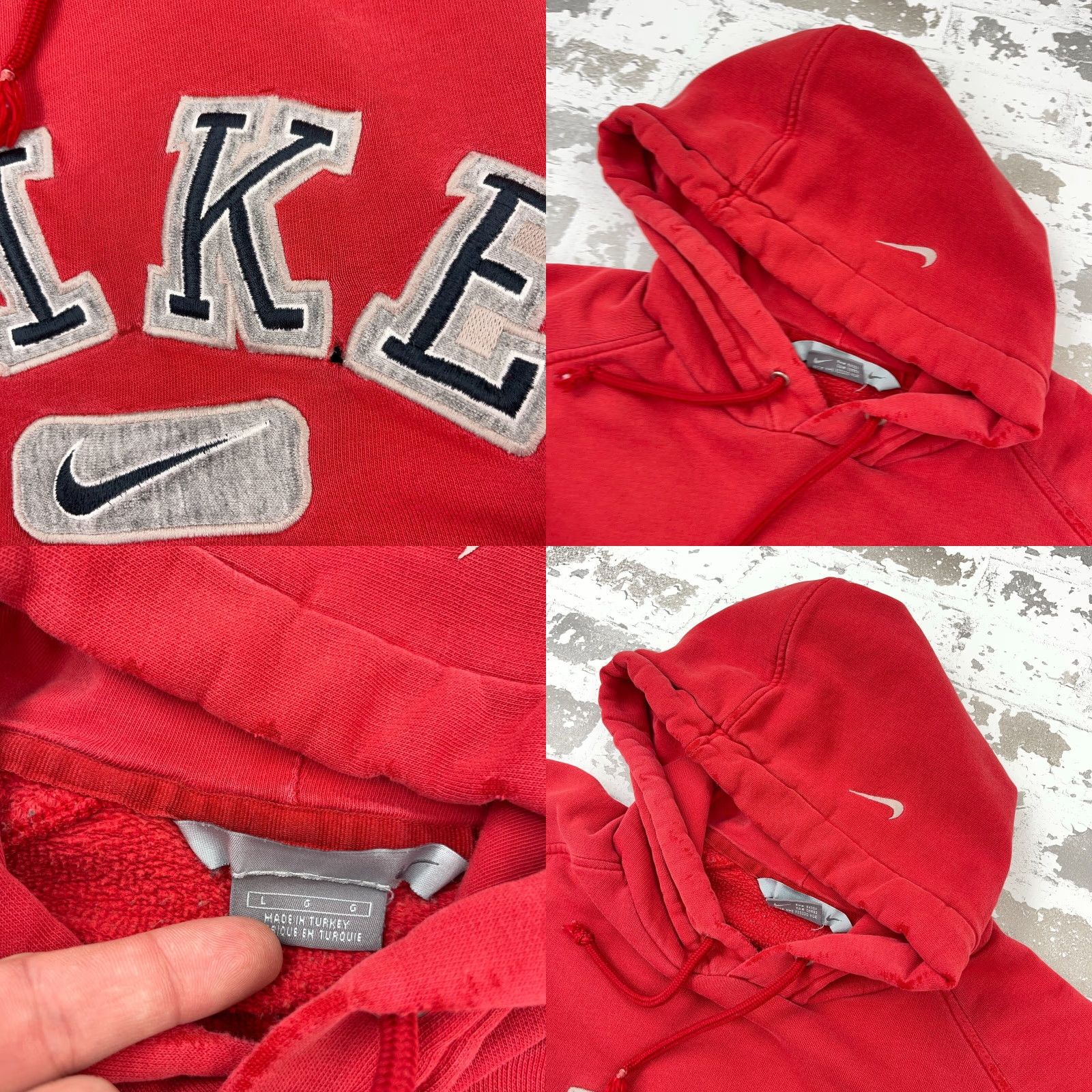 Nike VINTAGE Nike Hoodie Men Large Red Sweatshirt Pullover 90s Logo All Seasons Grunge Size US L / EU 52-54 / 3 - 8 Thumbnail
