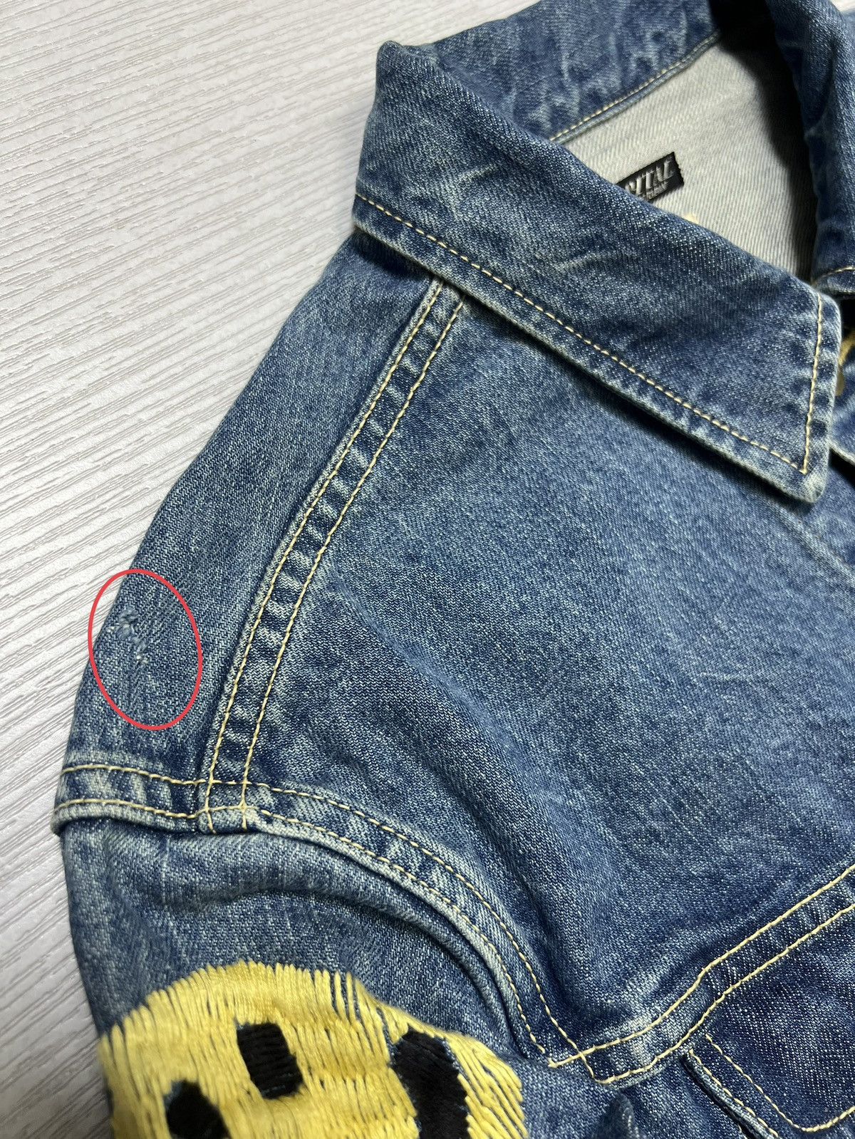 Kapital Kapital 14oz Westerner Long Washed Smiley Denim Jacket Size US XXS / EU 40 - 13 Thumbnail