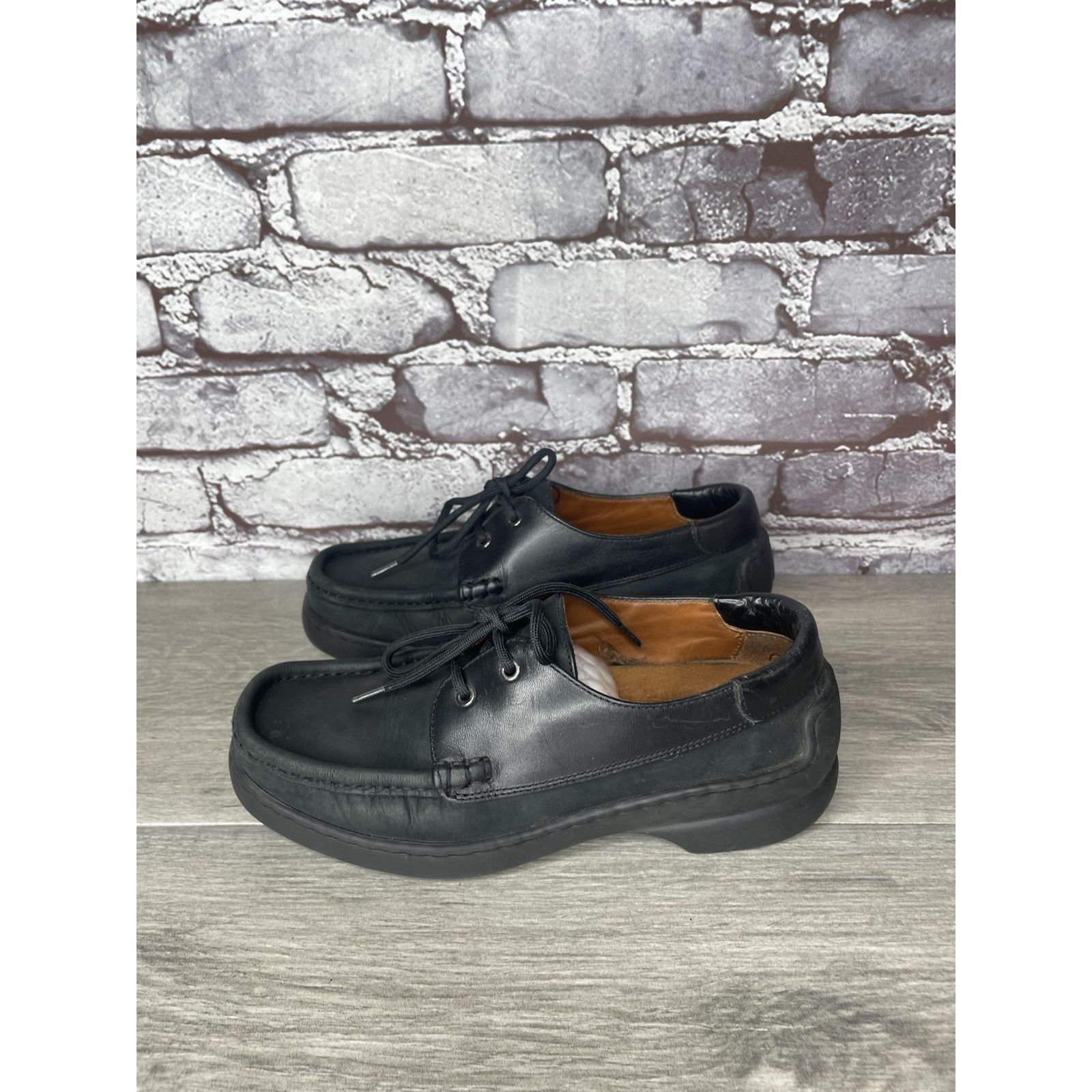 Bally Bally Grimsela Black Leather Moc Toe VTG Oxfords Shoes Women Size US 5.5 / IT 35.5 - 11 Thumbnail