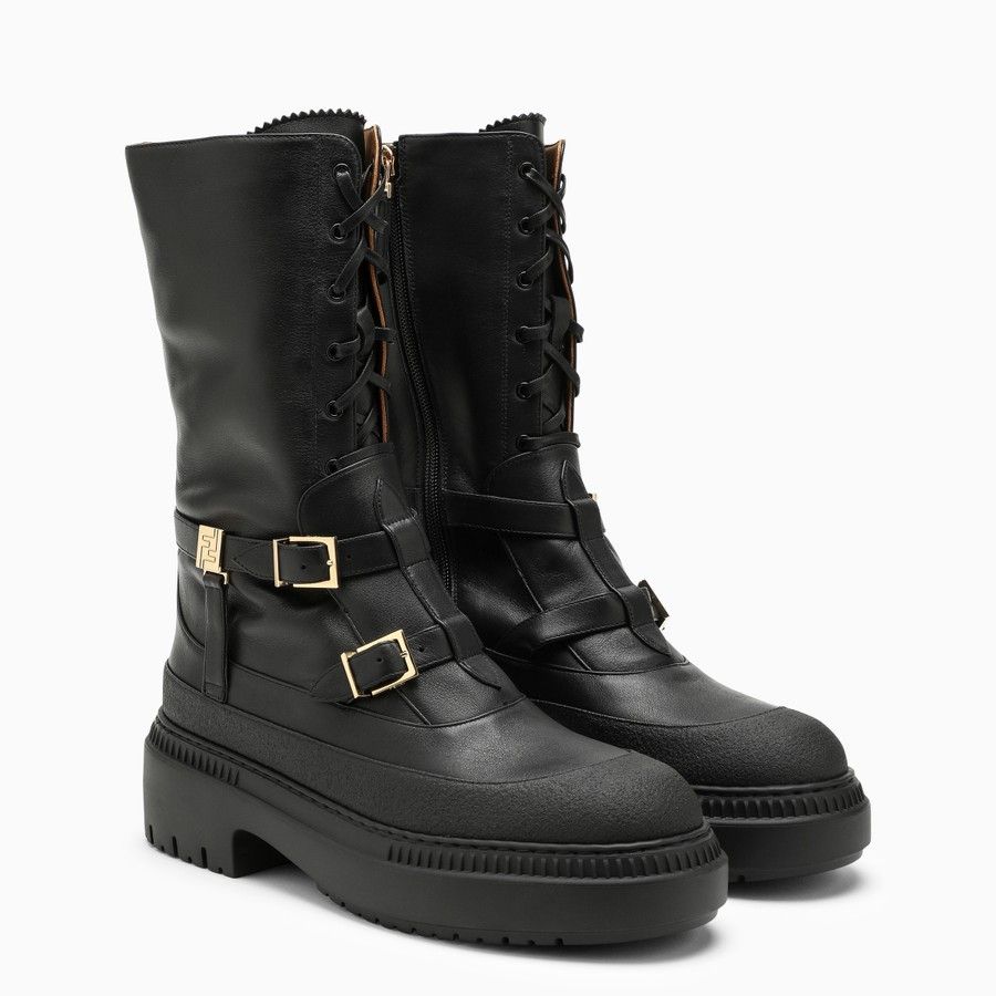 Fendi o1d2blof0824 Delfina Biker Boot in Black Size US 9 / IT 39 - 3 Thumbnail