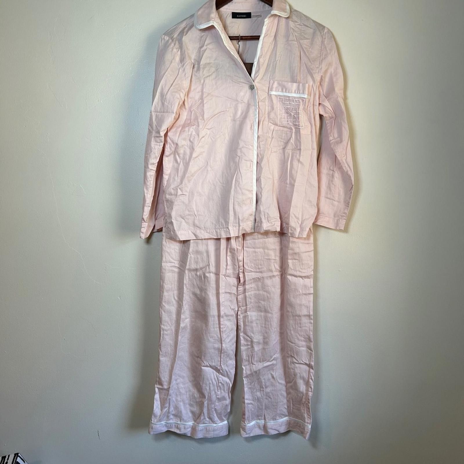 Modern Notoriety NWOT Natori Pajama Set Women Size S Pink Cotton Poplin Size ONE SIZE - 1 Thumbnail