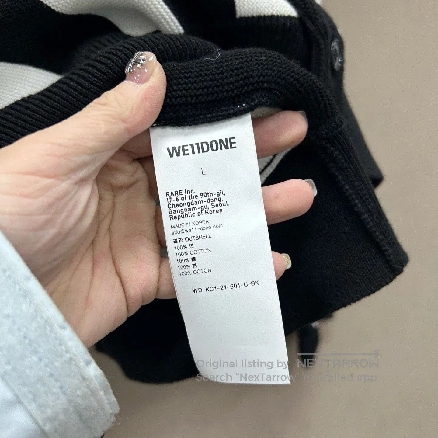 WE11DONE We11done Black White Striped Zipper Cardigan. Size US L / EU 52-54 / 3 - 4 Thumbnail