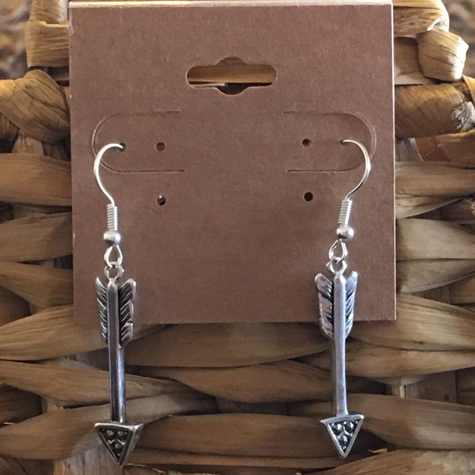 Jewelry Silver plated arrow with marcasite earrings Size ONE SIZE - 1 Thumbnail