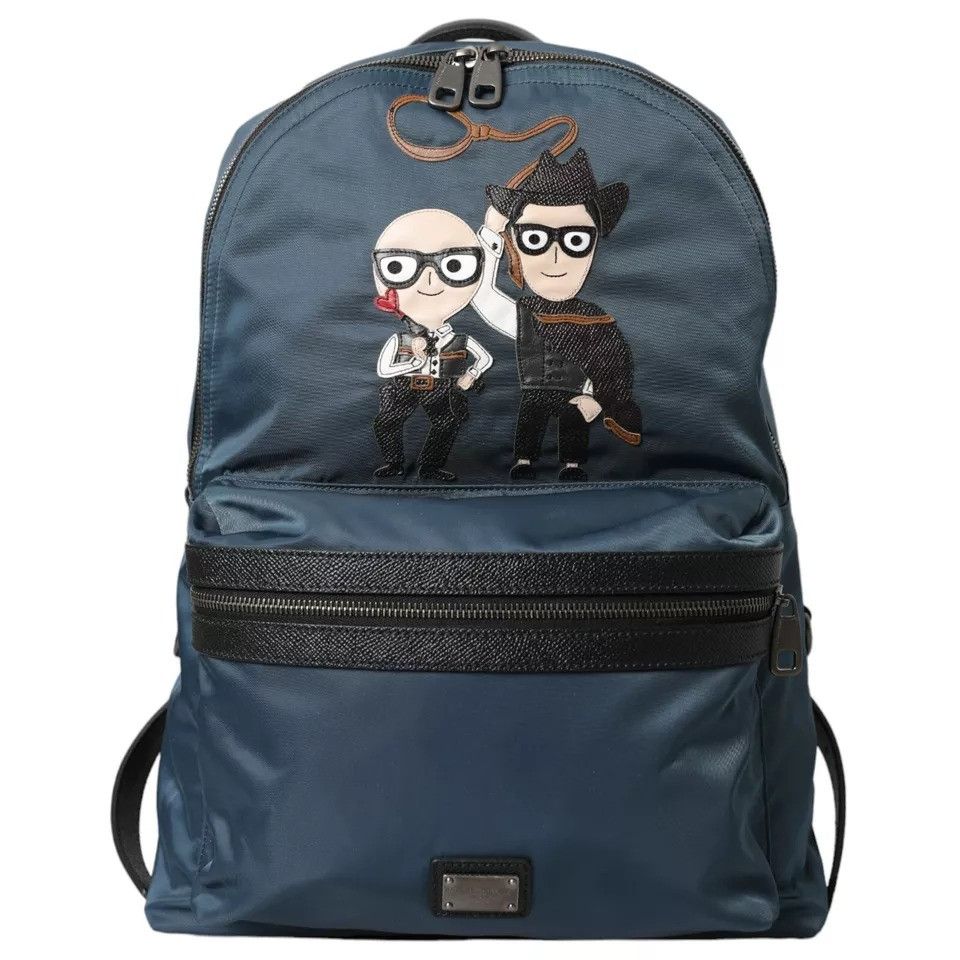 Dolce & Gabbana Blue Nylon #DGFamily Patch Men Backpack Men's Bag Size ONE SIZE - 1 Thumbnail