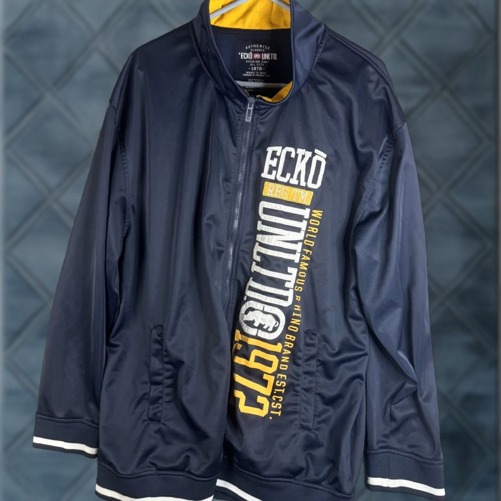 Ecko Unltd. Ecko Unltd Track Jacket Mens 3XL Blue Full Zip Rhino Graphic Logo Athletic Size US XXL / EU 58 / 5 - 1 Thumbnail