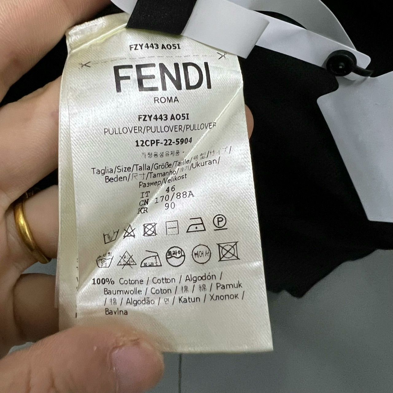 Fendi Fendi Black Embossed Zucca Knit Tee Size US S / EU 44-46 / 1 - 4 Thumbnail