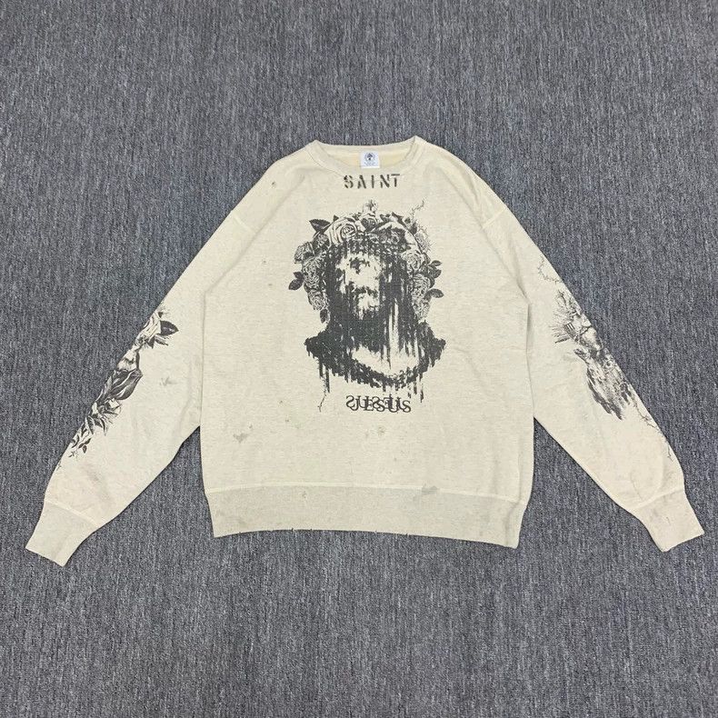 Saint Michael Saint Michael Grey rose Jesus hoodie Size US L / EU 52-54 / 3 - 1 Thumbnail