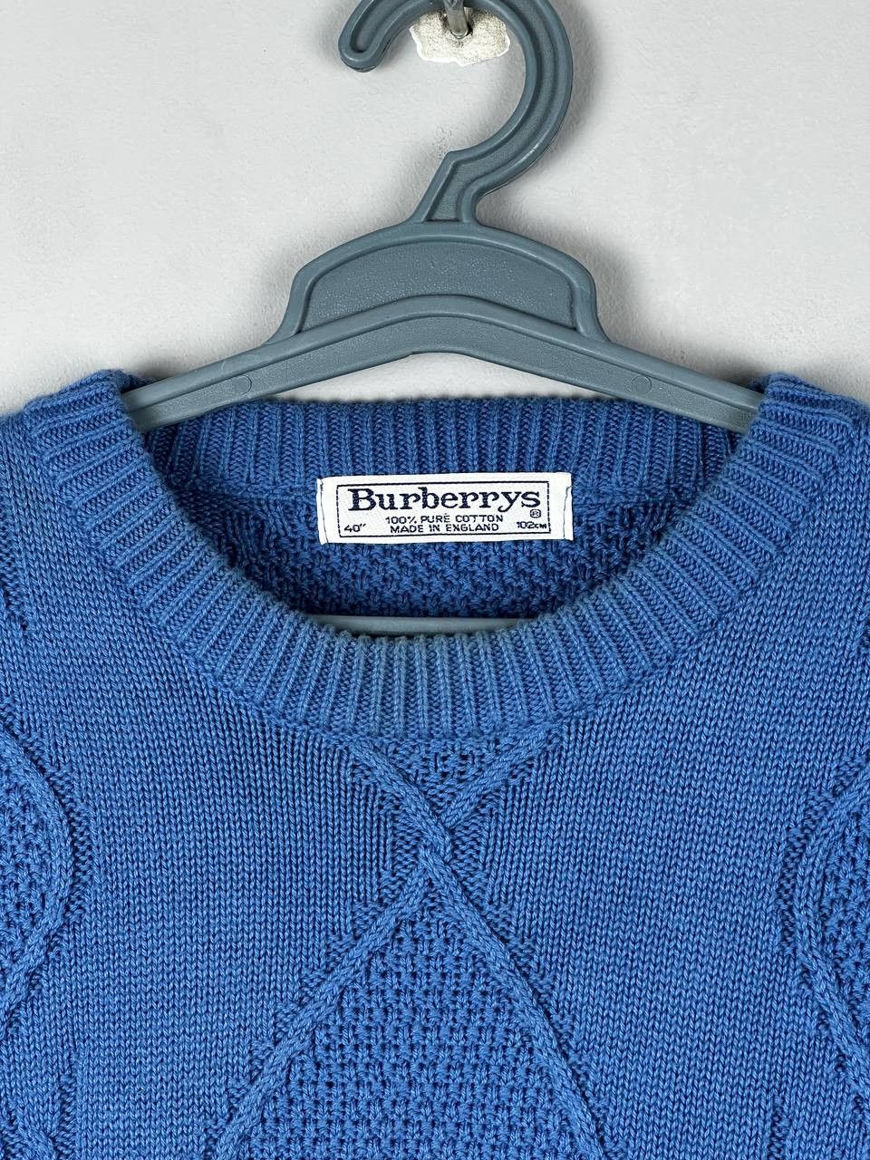 Burberry Vintage Burberrys Sweater Knit Heavyweight Blue Size US L / EU 52-54 / 3 - 4 Thumbnail