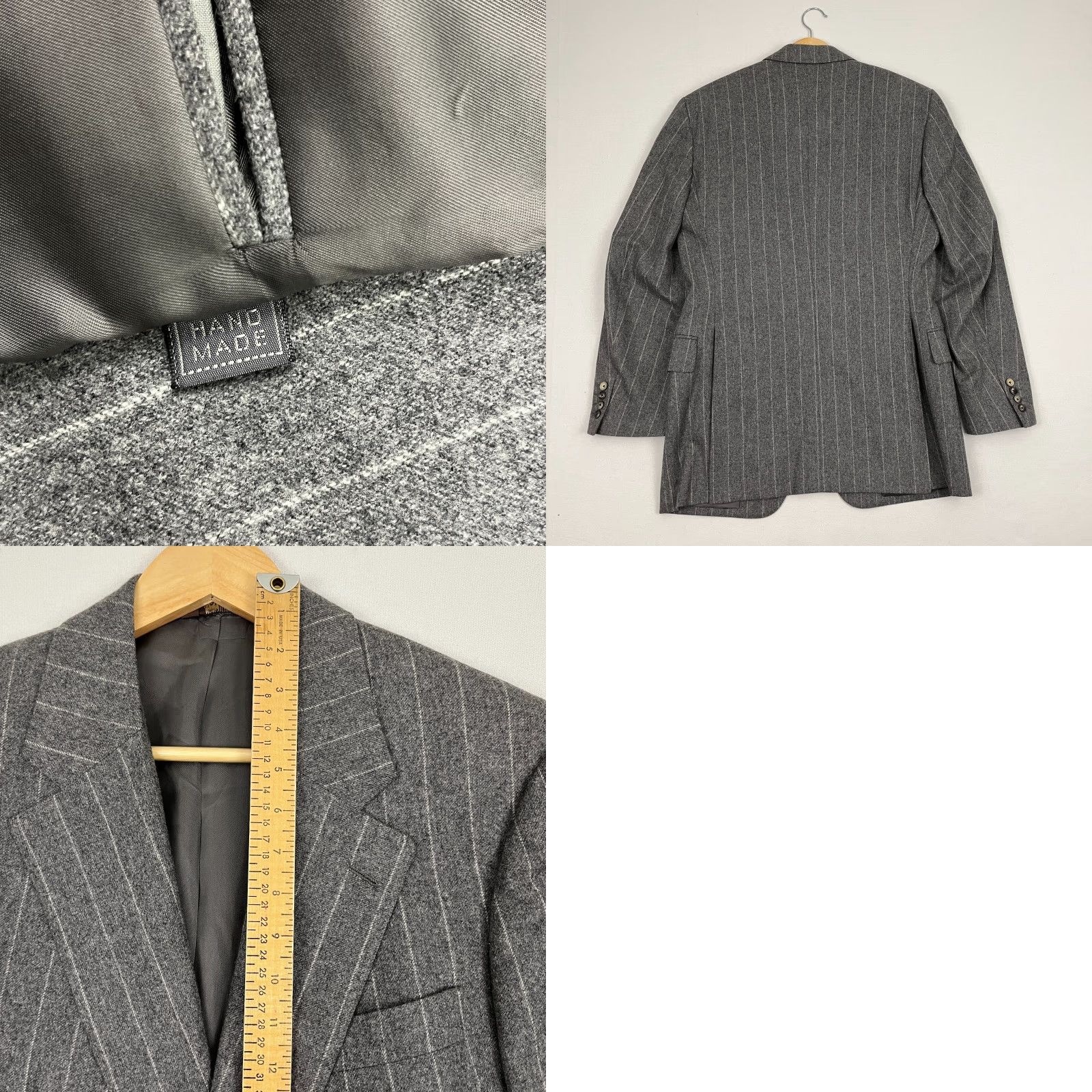 Paul Stuart Paul Stuart Blazer Jacket Mens 40R Wool Cashmere Gray Chalk Stripe 2-Button Vintage No N/A Size 40R - 9 Thumbnail