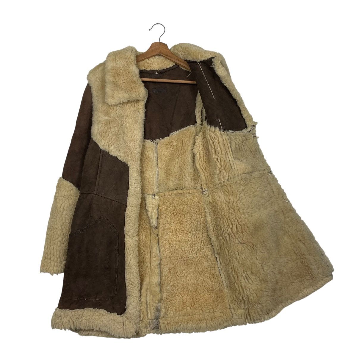 Japanese Brand Vintage Genuine Sheepskin Suede Leather Shearling Coat Size S / US 4 / IT 40 - 9 Thumbnail