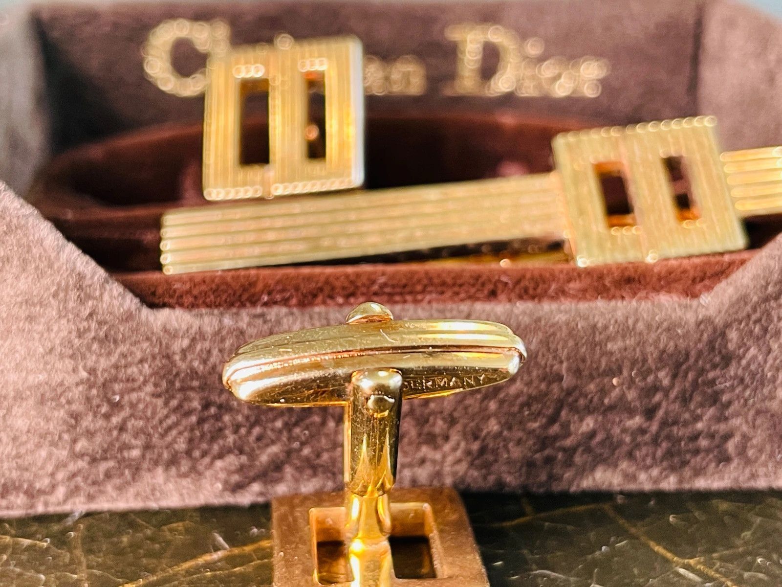 Christian Dior Monsieur Vintage Dior Monsieur Gold Tie Clip & Cufflinks Size ONE SIZE - 6 Thumbnail