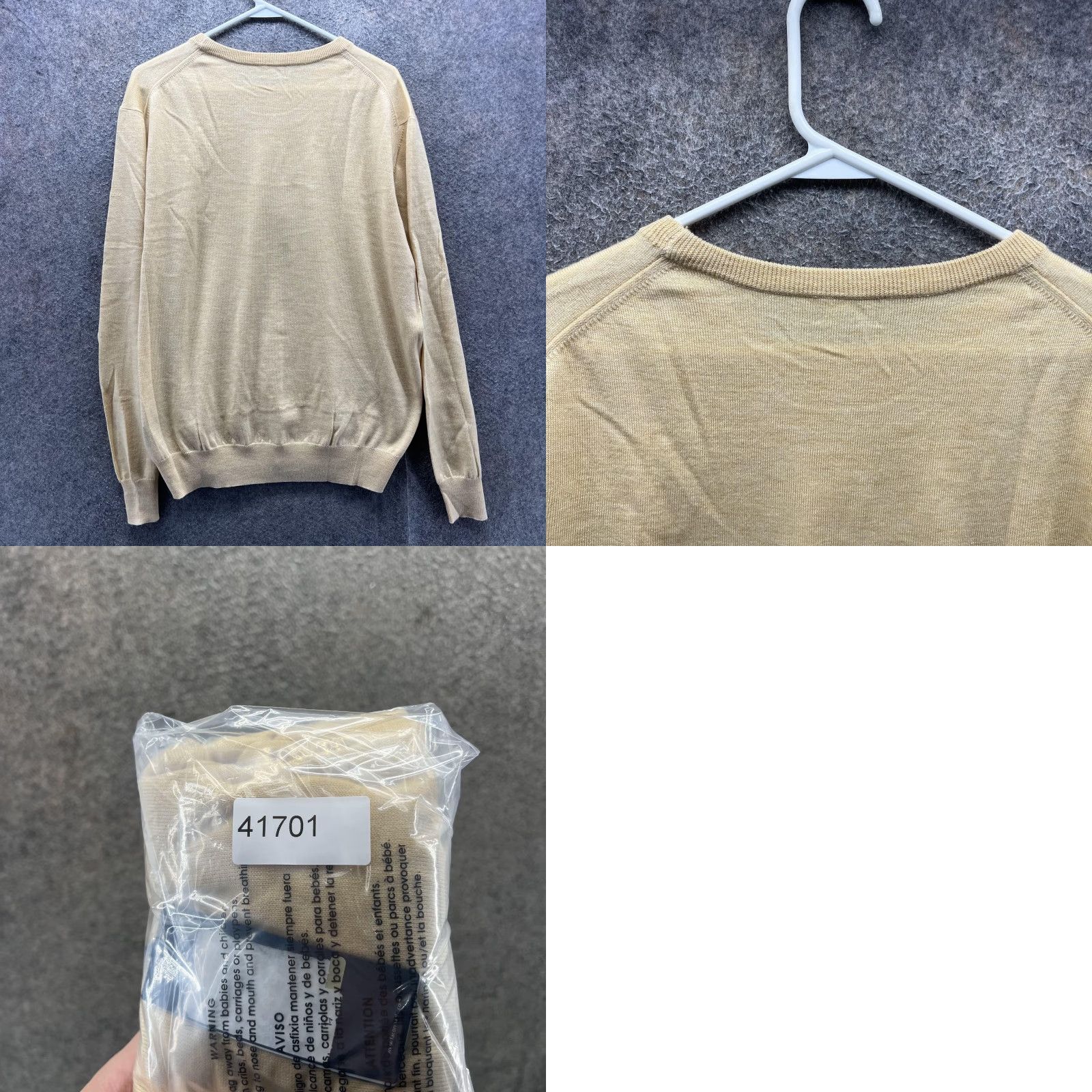 Faconnable Faconnable Sweater Mens XL Beige Lightweight Crewneck Pullover Knit Casual Fall Mens XL Beige Faconnable Logo Size US XL / EU 56 / 4 - 8 Thumbnail