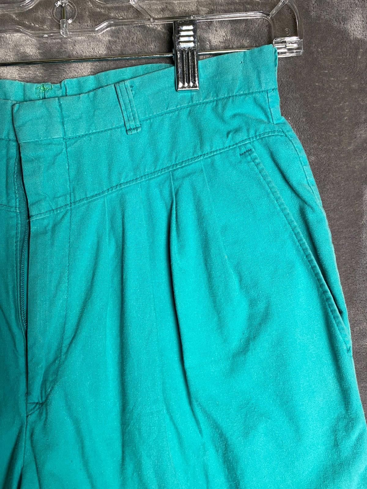 The Unbranded Brand 90s Shorts Womens Mint Pleated Y2K High Rise Mom Short (B17) Size 36" / US 14 / IT 50 - 6 Thumbnail