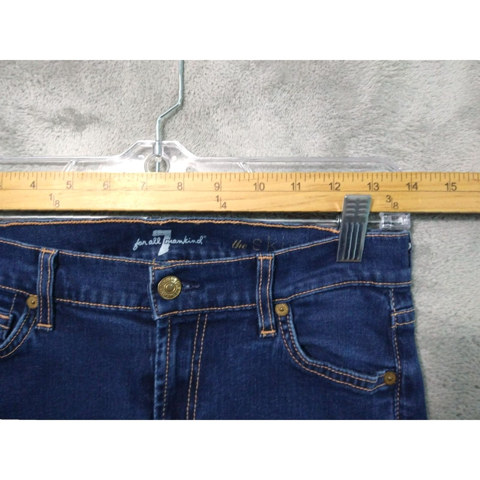 7 For All Mankind 7 For All Mankind Jeans Womens 26 Blue Denim The Skinny Ankle Stretch Dark Wash Size 26" / US 2 / IT 38 - 3 Thumbnail