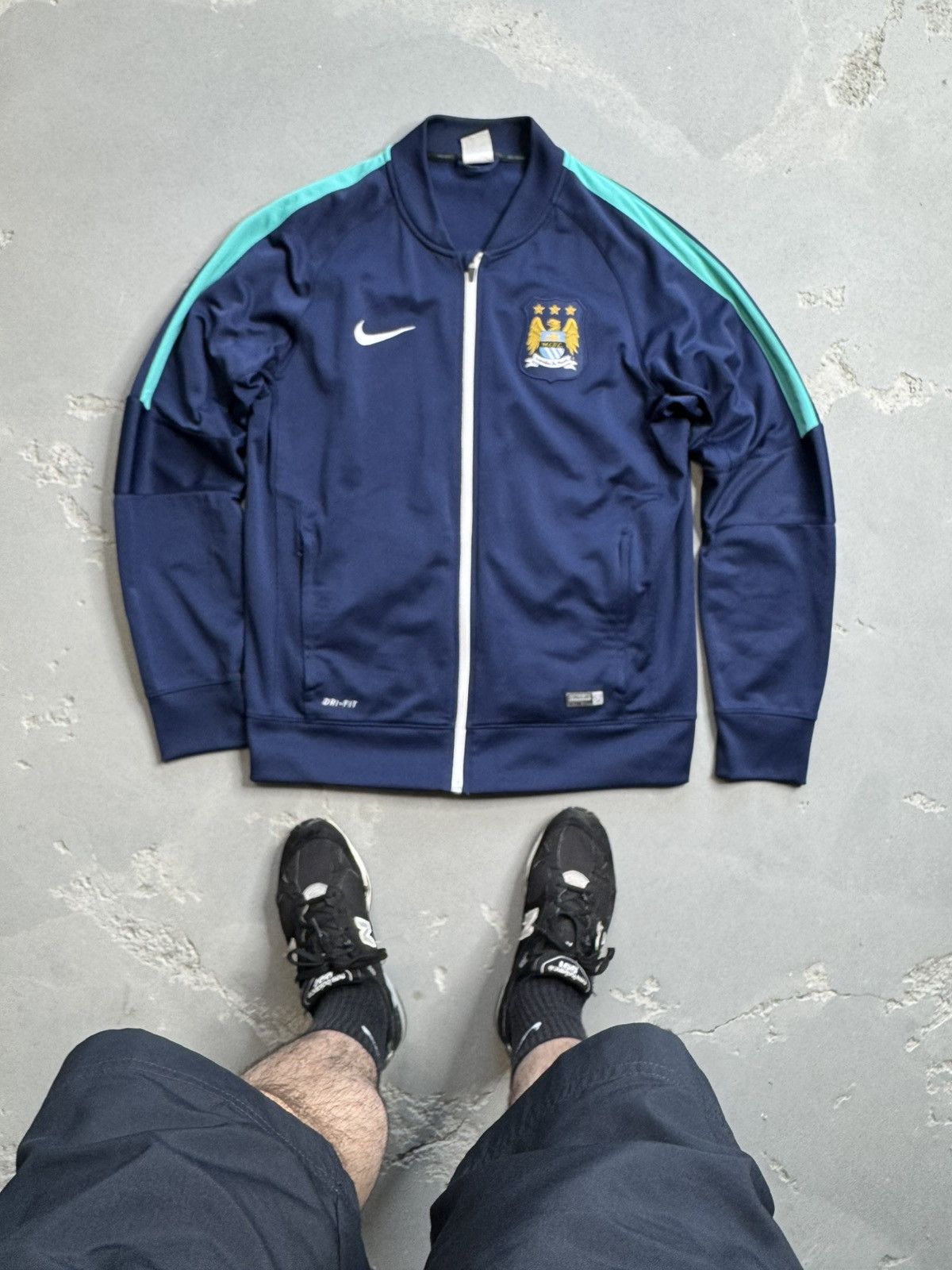 Nike × Vintage NIKE MANCHESTER CITY JACKET TRACK 2014/2015 SOCCER JERSEY Size US L / EU 52-54 / 3 - 1 Thumbnail