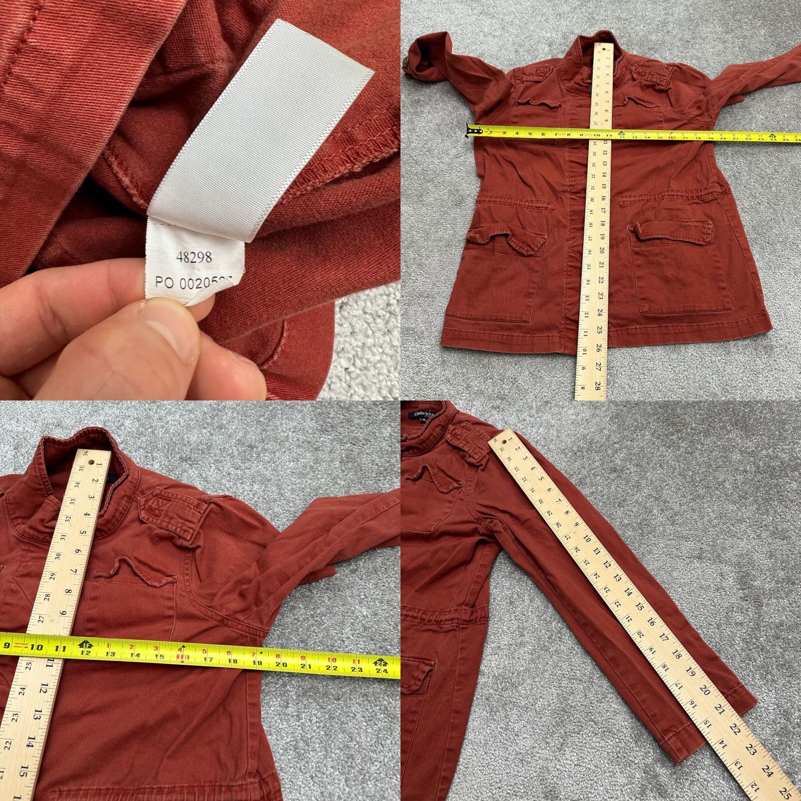 Vintage Chadwicks Utility Jacket Womens Medium Orange Cotton Casual Outdoor Long Sleeve Size M / US 6-8 / IT 42-44 - 8 Thumbnail