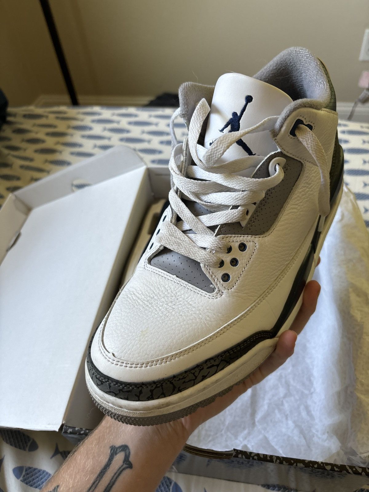 Jordan Brand × Nike Jordan 3 Retro Midnight Navy Size US 11 / EU 44 - 3 Thumbnail