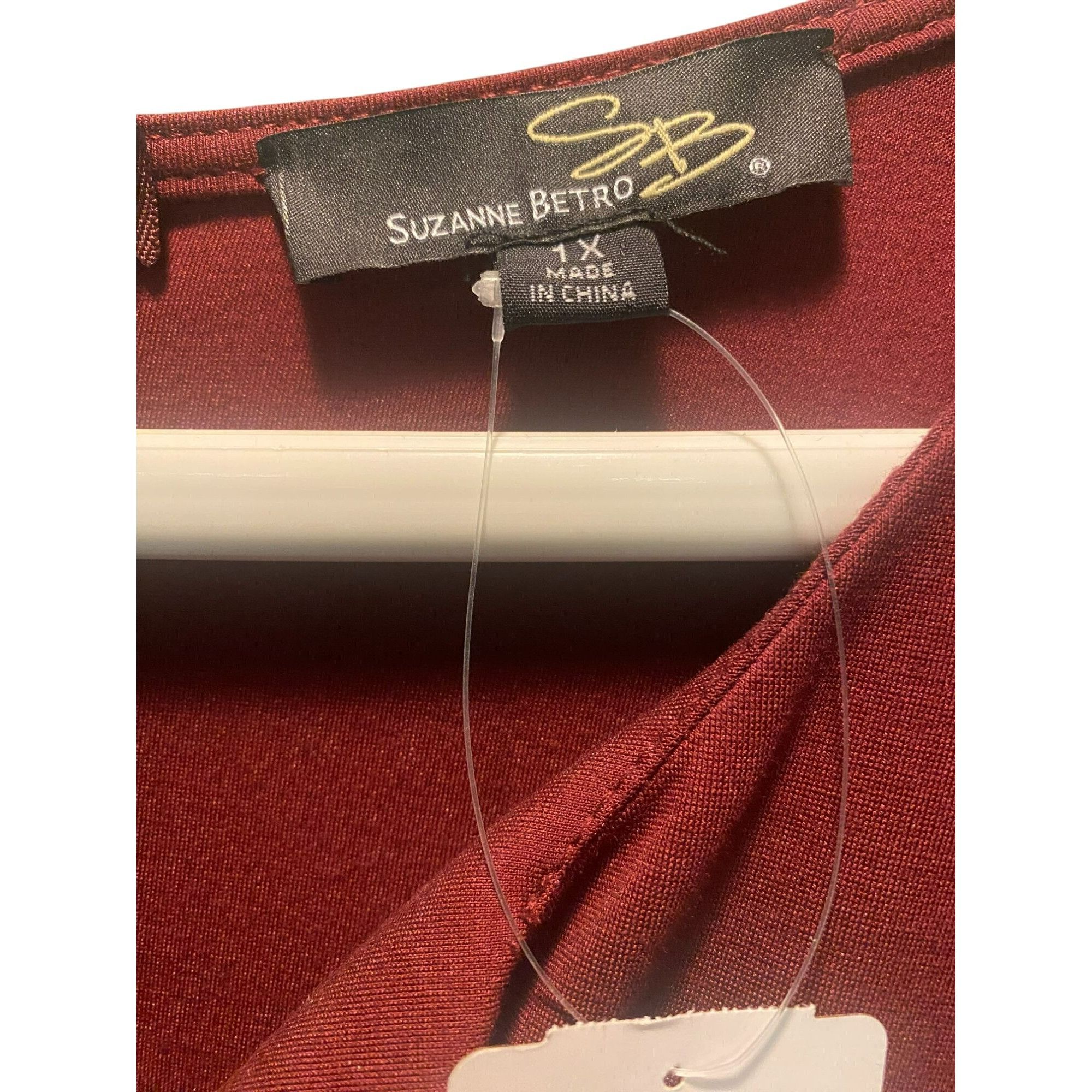 Other Suzanne Betro Womens Plus Size 1X Dress Burgundy Red Lace an Size XL / US 12-14 / IT 48-50 - 4 Thumbnail