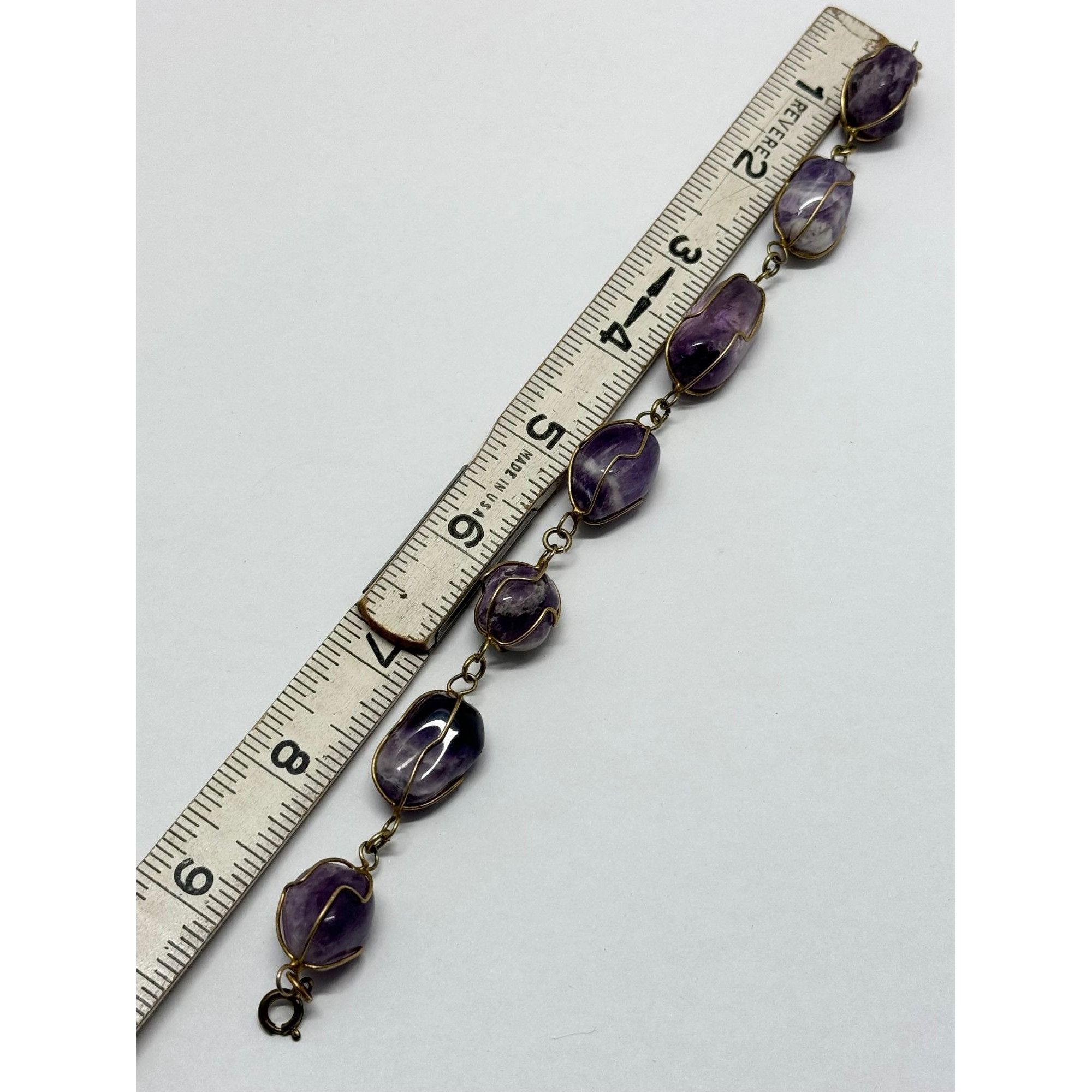 Vintage Vintage caged wrapped amethyst stone bracelet Size ONE SIZE - 5 Thumbnail