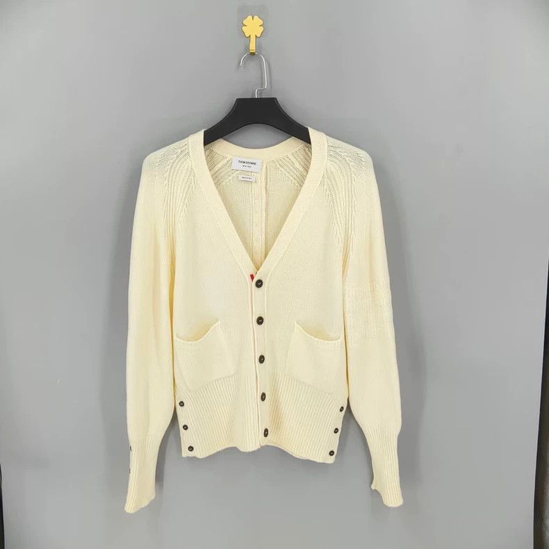 Thom Browne Thom Browne size1 Off-white button-up sweater on the back Size US S / EU 44-46 / 1 - 1 Thumbnail