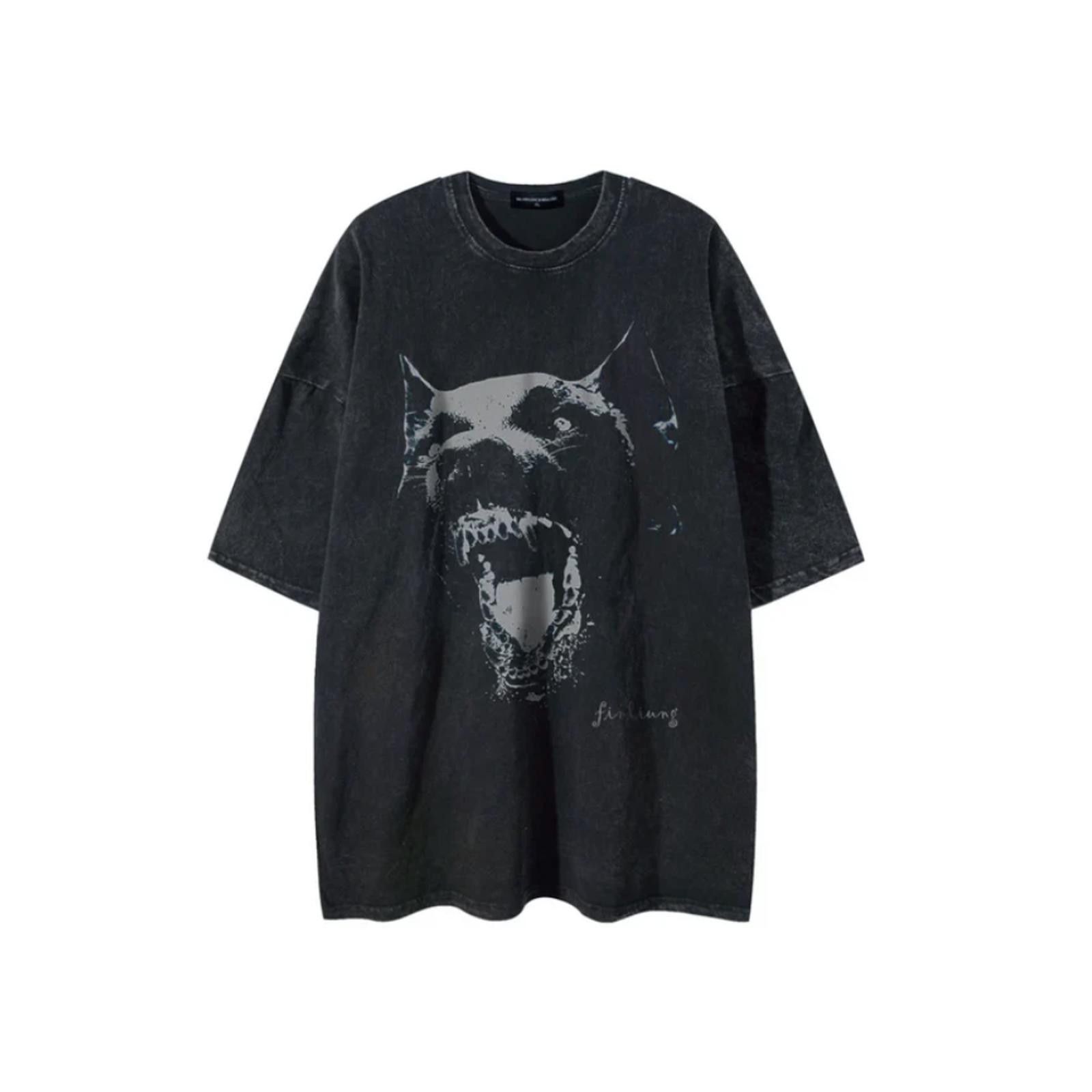 Vintage Doberman Print Washed T-shirt Size M / US 6-8 / IT 42-44 - 1 Thumbnail