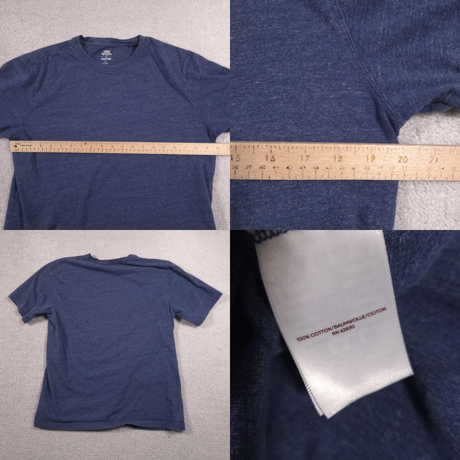 Lands' End Blake Shelton Lands' End Shirt Mens MT Navy Heather Tagless Crewneck Tee Shirt Short Sleeve Solid Crew Neck X Logo Mens MT Blues Size US M / EU 48-50 / 2 - 8 Thumbnail