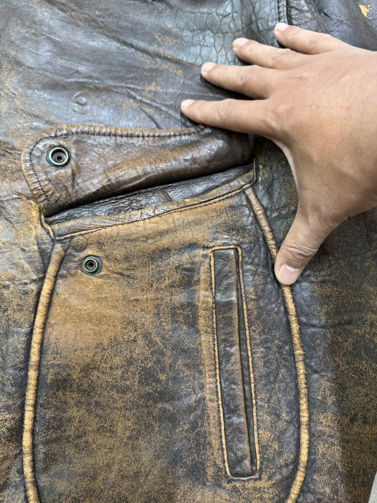 Harley Davidson Vintage Harley Davidson Brown Leather Bomber Jacket Size US XXL / EU 58 / 5 - 7 Thumbnail