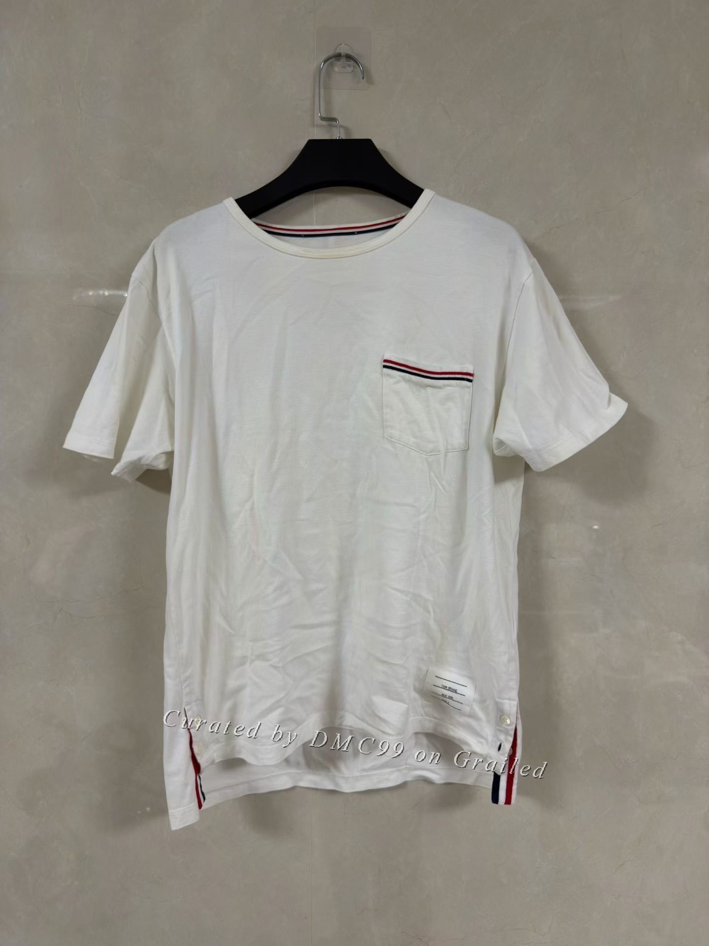 Thom Browne Thom Browne White Stripe Pocket Tee Size US M / EU 48-50 / 2 - 1 Thumbnail