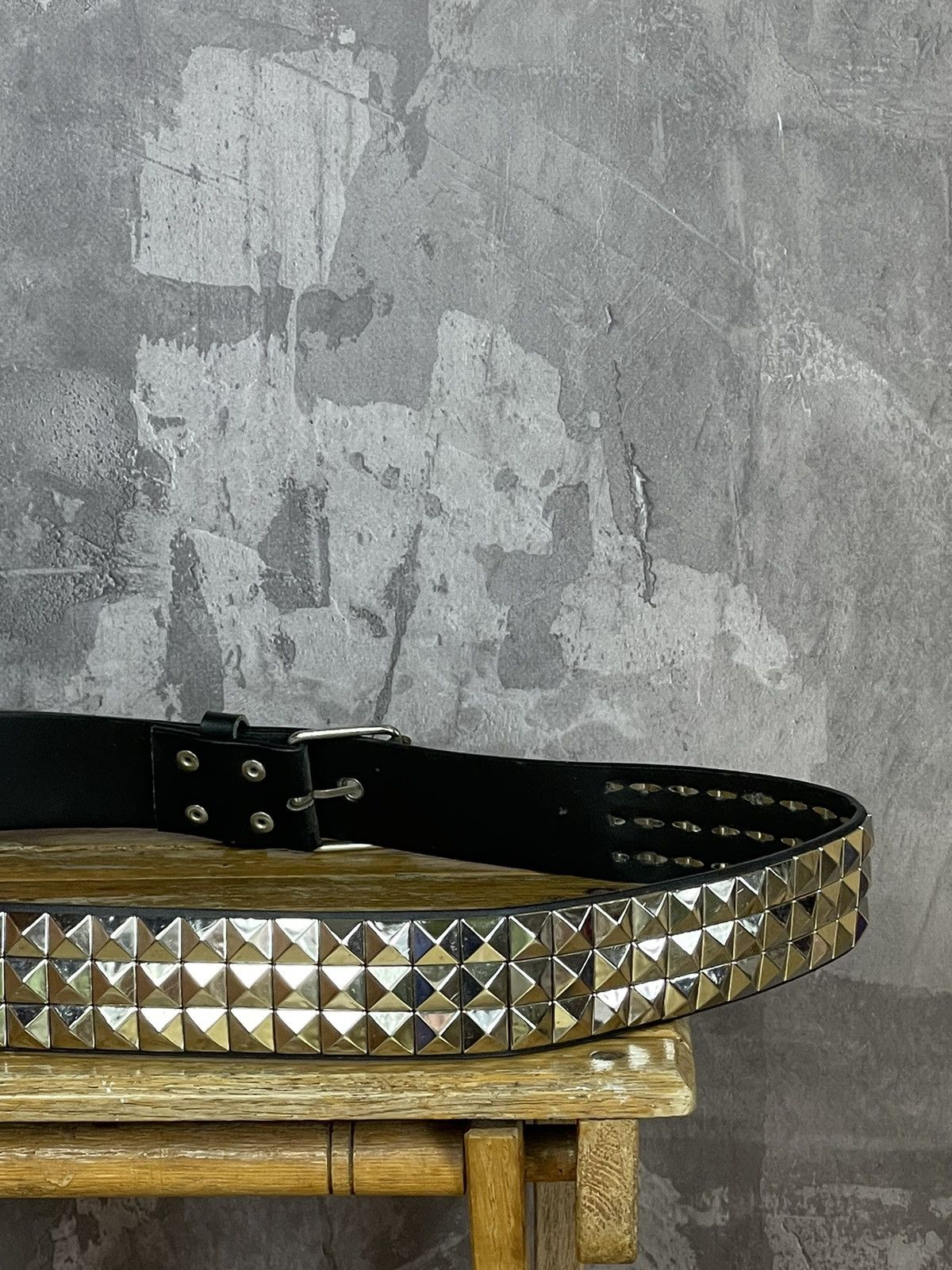 Japanese Brand × Vintage Y2k Vintage Pyramid Studded Belt (Cowboy Metal Logo ) Size ONE SIZE - 7 Thumbnail