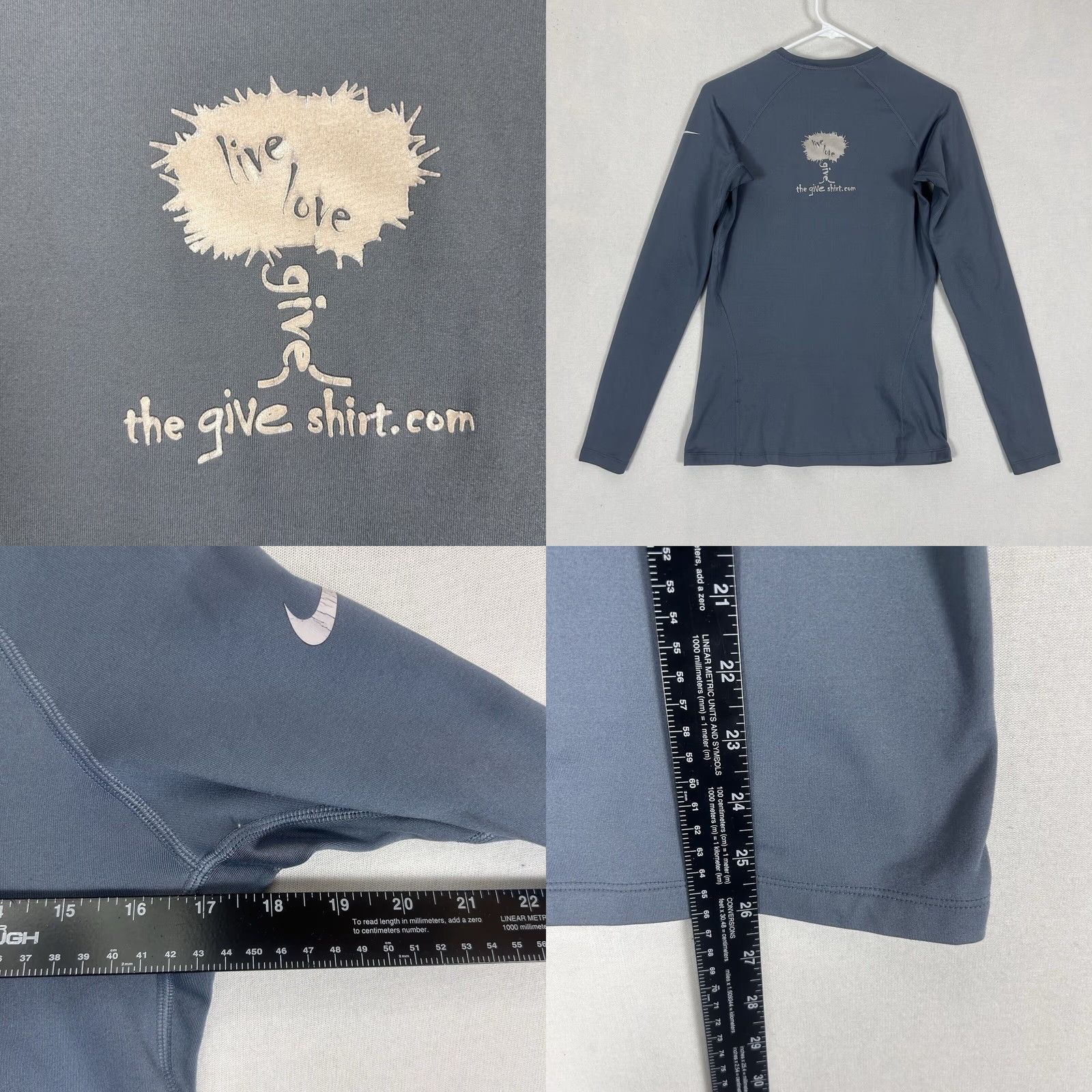 Nike Nike Pro Combat Dri-Fit Compression Womens Long Sleeve Shirt Logo Sports M Blue Size M / US 6-8 / IT 42-44 - 8 Thumbnail