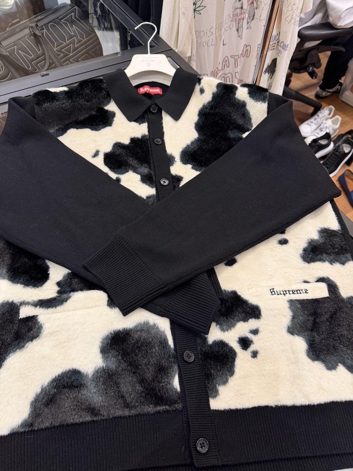 Supreme Supreme Cow Print Cardigan - Black Size US XL / EU 56 / 4 - 3 Thumbnail