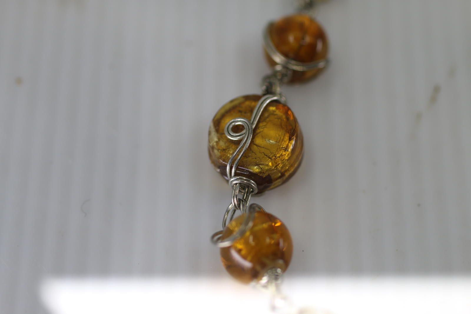 The Unbranded Brand Handmade Amber Bead Necklace Silver Wire Artisan Necklace Size ONE SIZE - 8 Thumbnail
