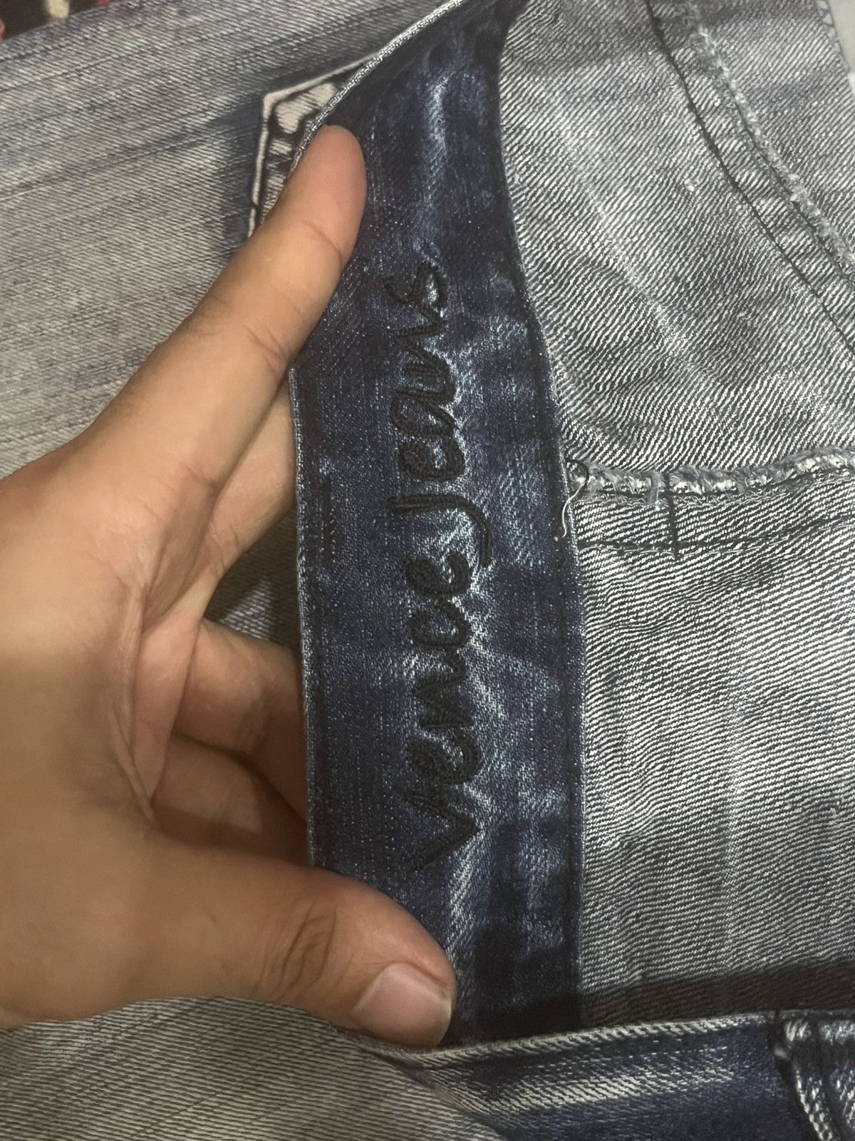 Japanese Brand Vence Ashes Grey Distressed Slim Straight Ripped Jeans Size 31" - 15 Thumbnail