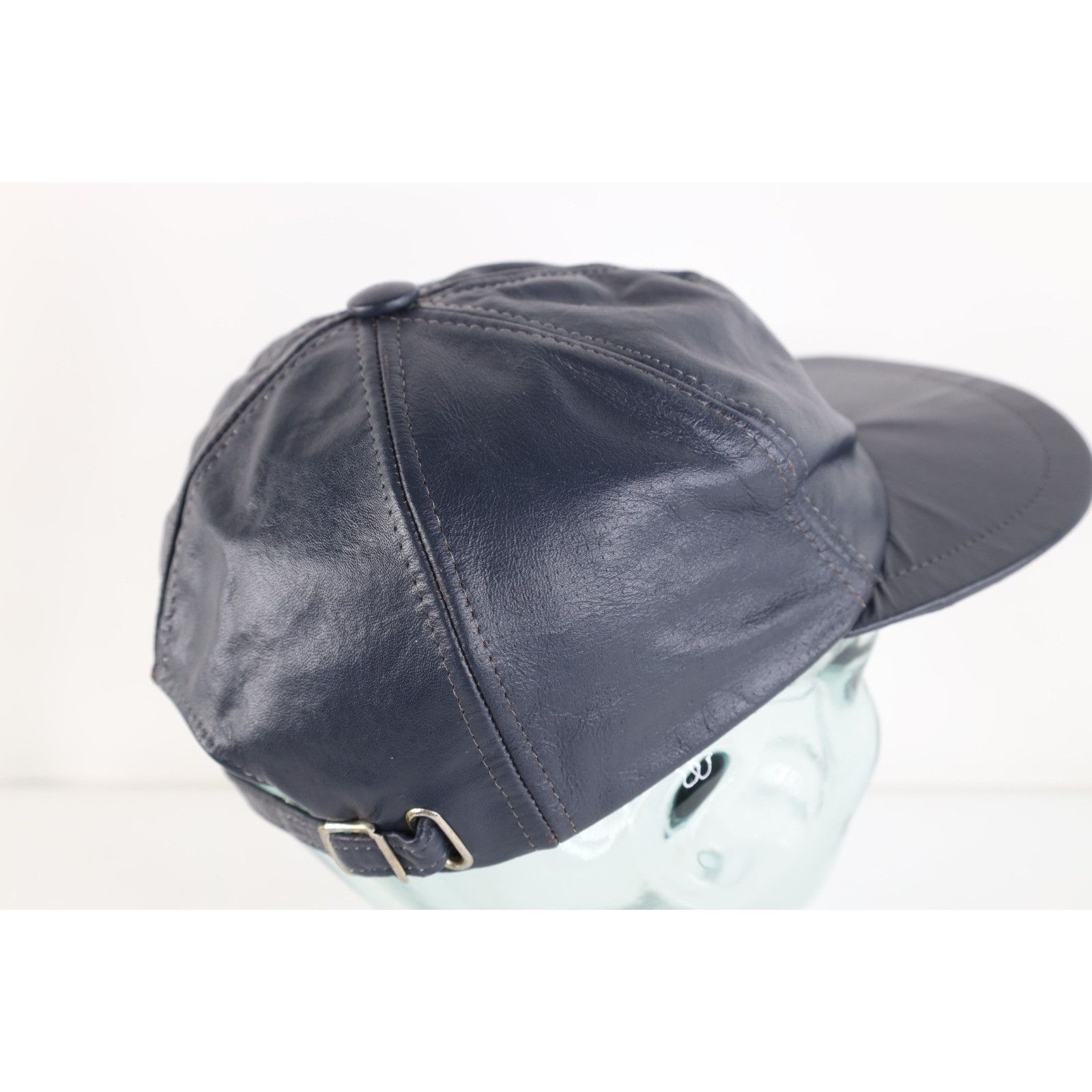 Vintage Vintage 90s Streetwear Distressed Leather Strapback Hat Cap Size ONE SIZE - 6 Thumbnail