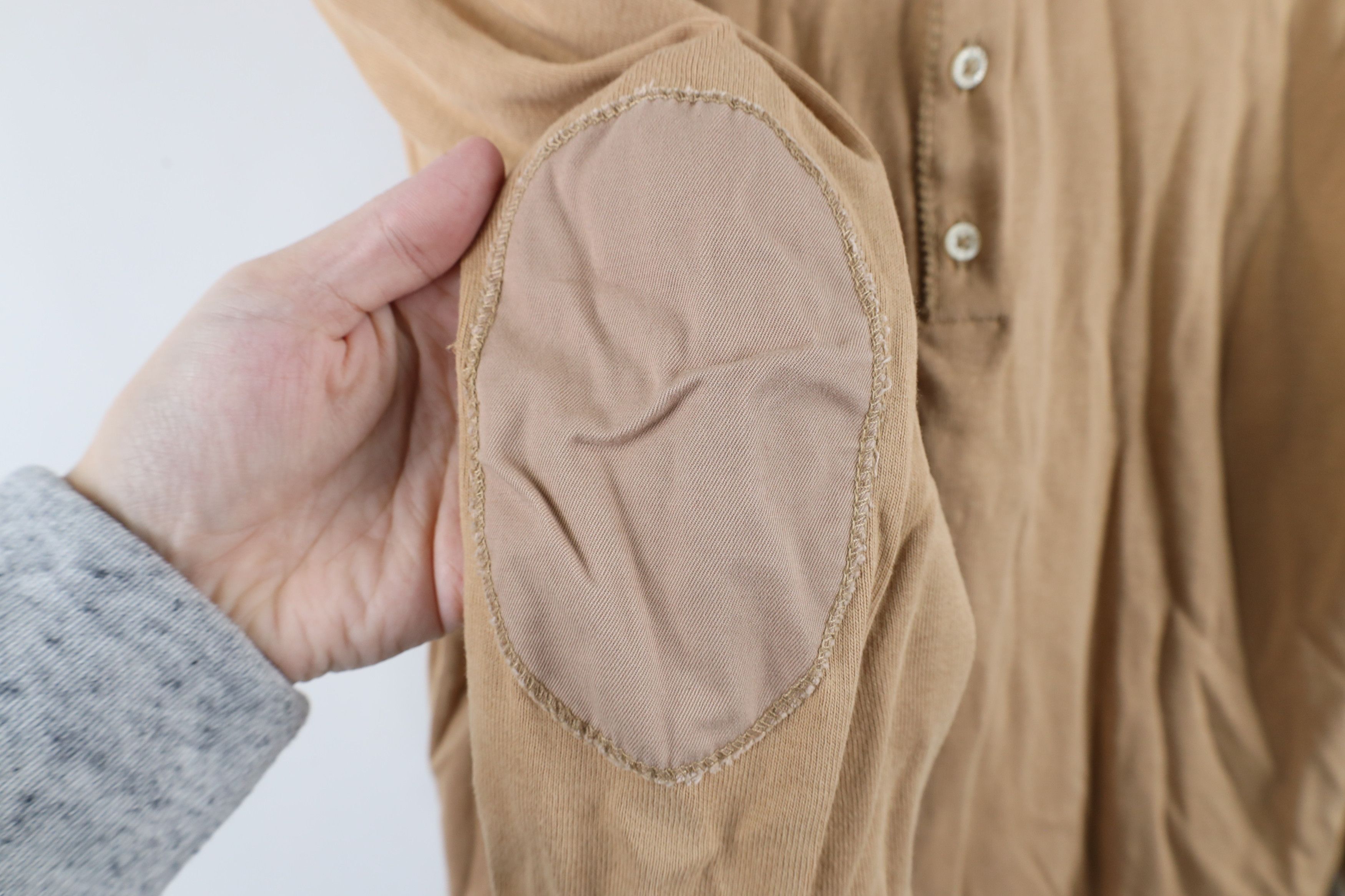 Ralph Lauren × Vintage Vintage 90s Ralph Lauren Knit Henley T-Shirt Beige USA Size L / US 10 / IT 46 - 5 Thumbnail