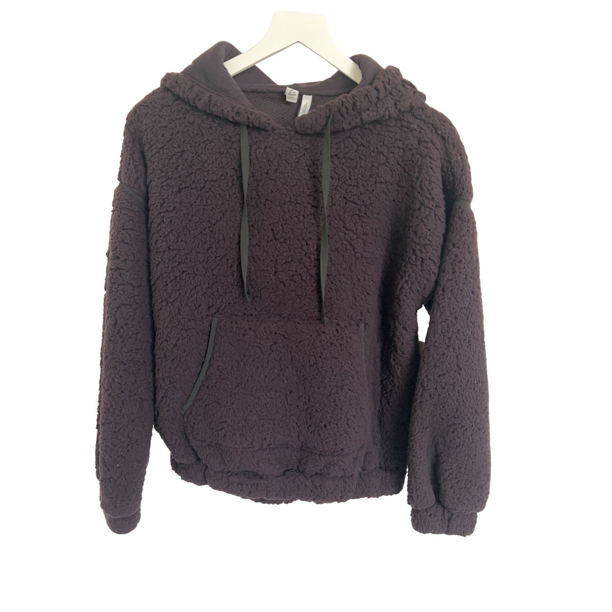 Other Z By Zella Faux Shearling Hoodie Dark Purple Kangaroo Pocket Size S / US 4 / IT 40 - 1 Thumbnail