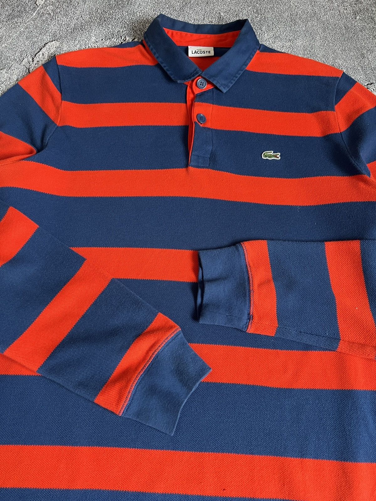 Lacoste Vintage lacoste rugby stripped long sleeve y2k Size US XL / EU 56 / 4 - 5 Thumbnail