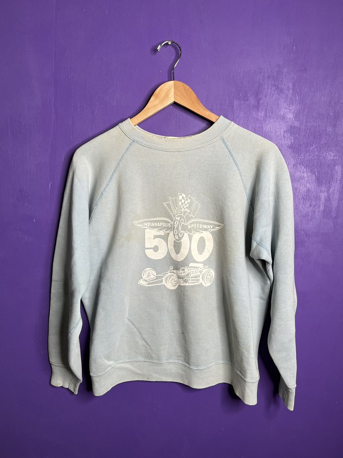 image of Made In USA x Nascar Vintage 60S/70S Indianapolis 500 Logo Sweatshirt in Blue, Men's (Size Large)