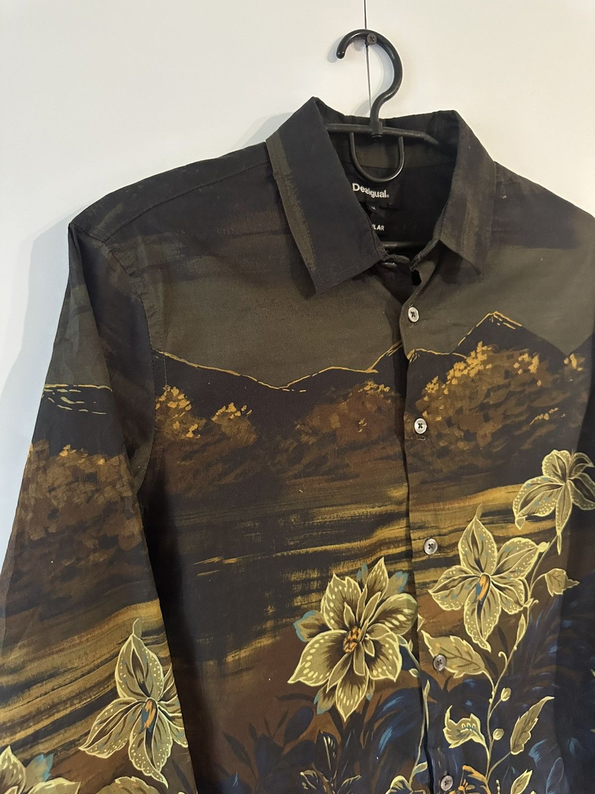 Desigual Desigual Floral & Mountain Print Long Sleeve Shirt Button Up Size US M / EU 48-50 / 2 - 2 Thumbnail