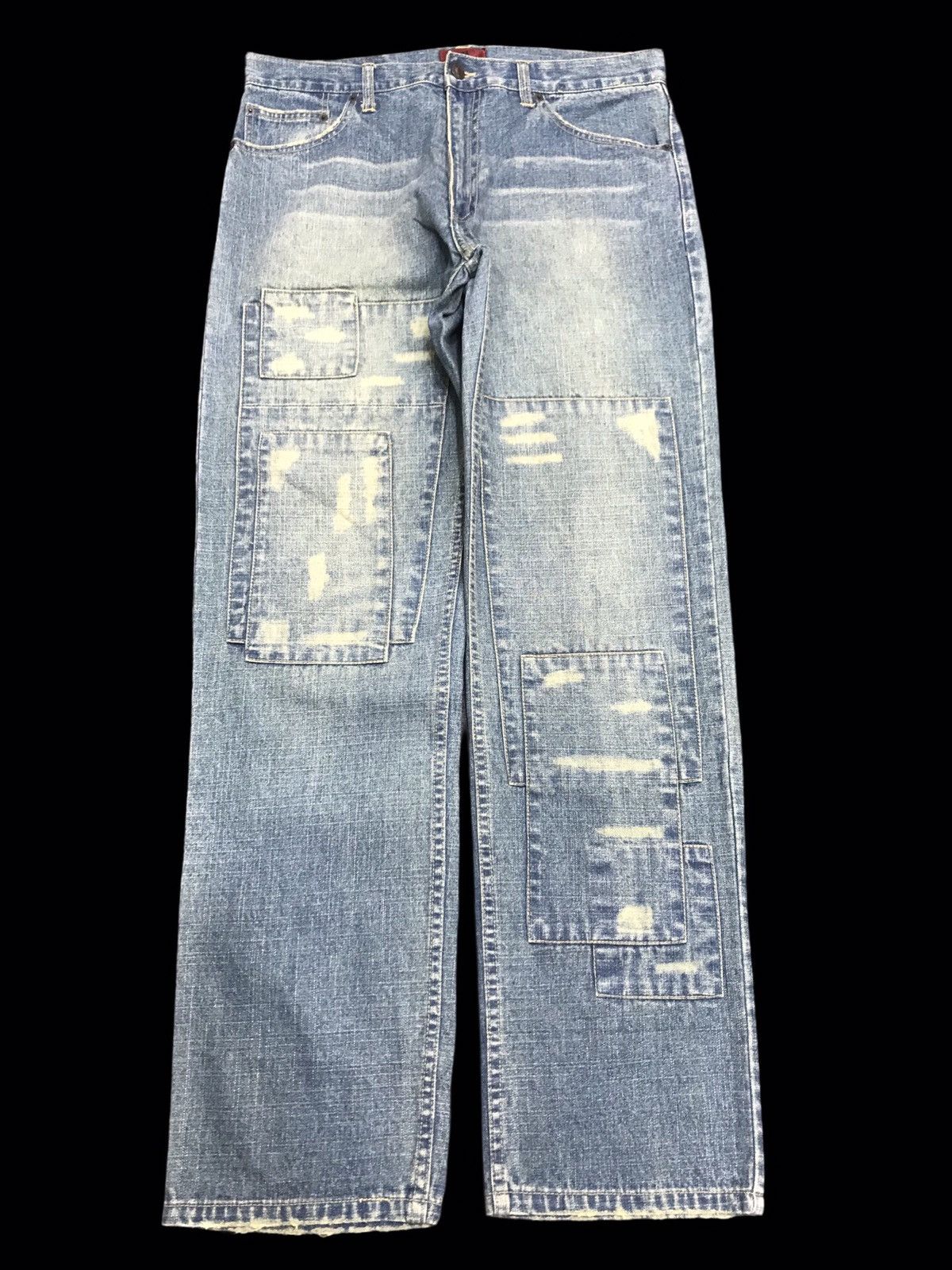 Japanese Brand 💥DENIM ART💥NYLAUS Japan Patchwork Crash Denim F153 Size US 34 / EU 50 - 1 Thumbnail