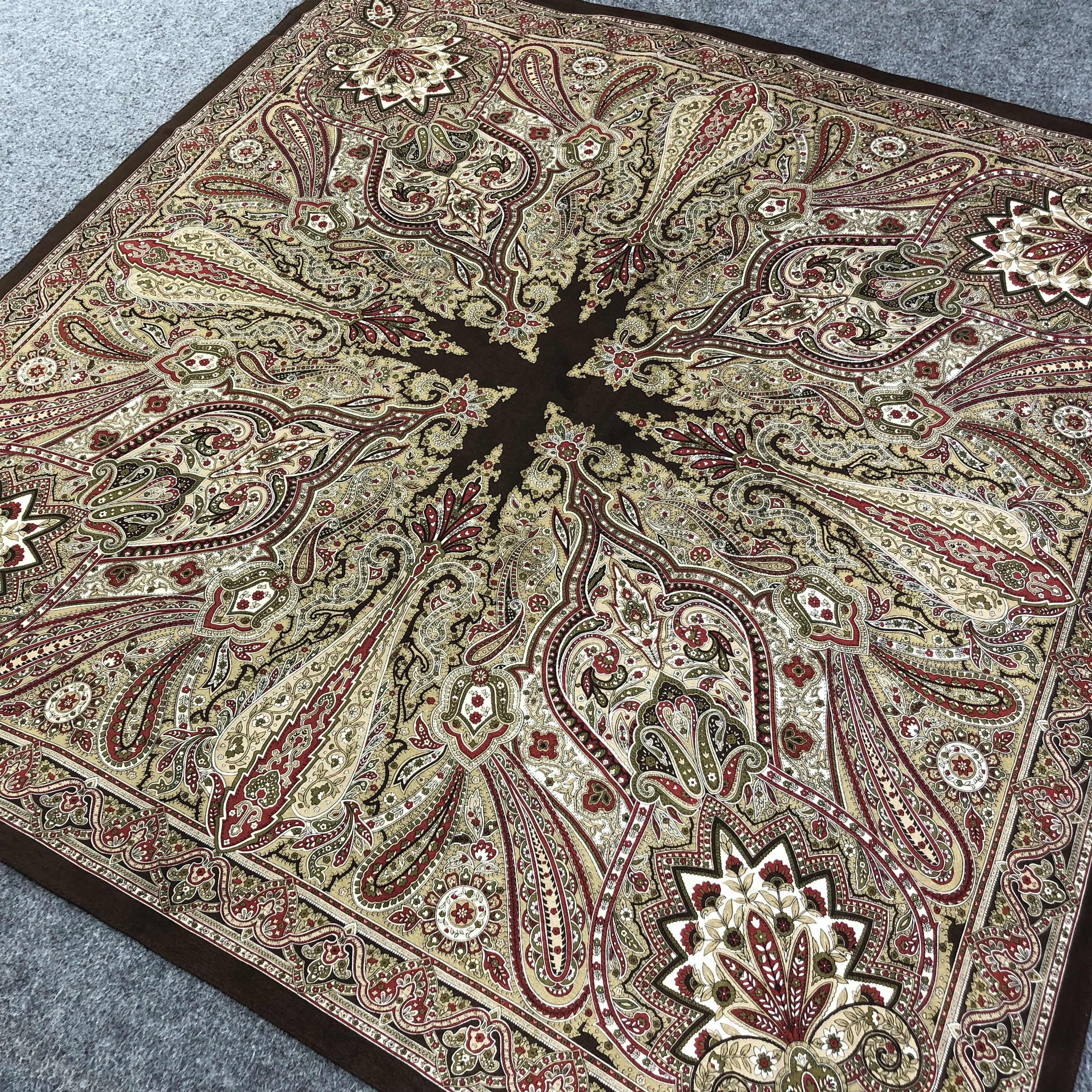 Vintage Luxury Paisley Silk Scarf M646 Size ONE SIZE - 2 Thumbnail